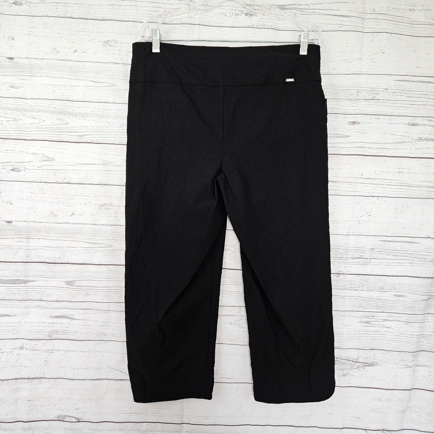 CO VINTAGE S.C.&Co Womens Cropped Pants Sz 12 Black Pull On Mid Rise Cropped Pants Womens 12 Black Pull On Size 34" / US 12 / IT 48 - 3 Thumbnail