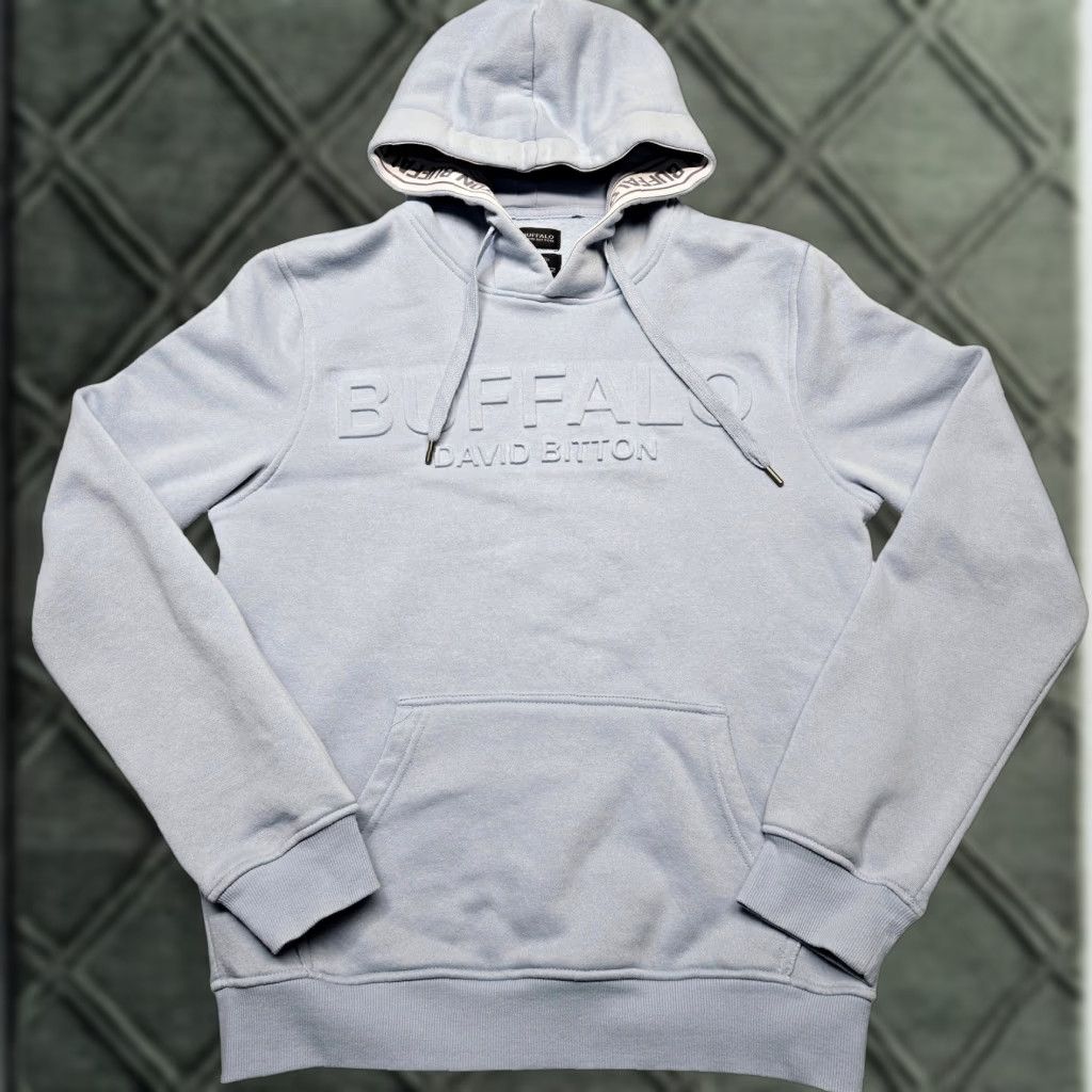 Buffalo David Bitton Buffalo David Bitton Hoodie Mens S Blue Pullover Fleece Embossed Logo Drawstring Size US S / EU 44-46 / 1 - 1 Thumbnail
