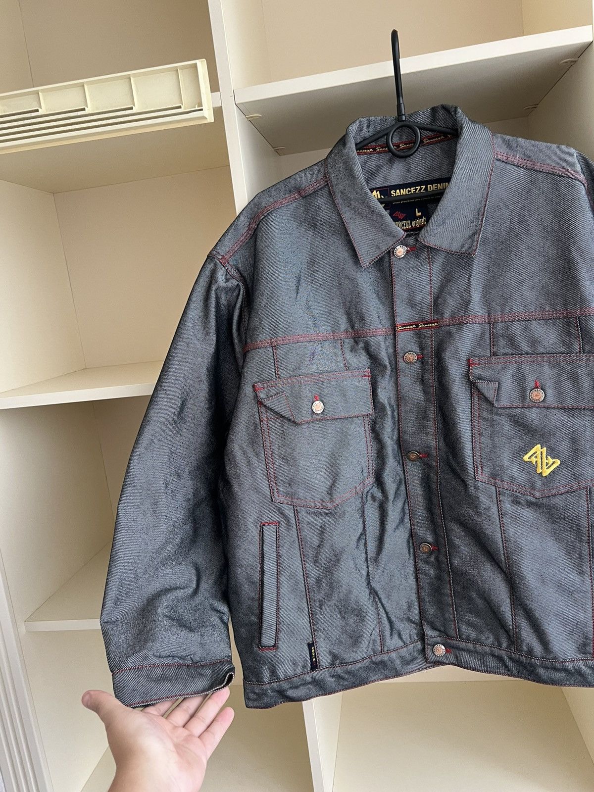 Vintage Vintage Sancezz Denim Jacket Hip-Hop Retro Size L Size US L / EU 52-54 / 3 - 10 Thumbnail