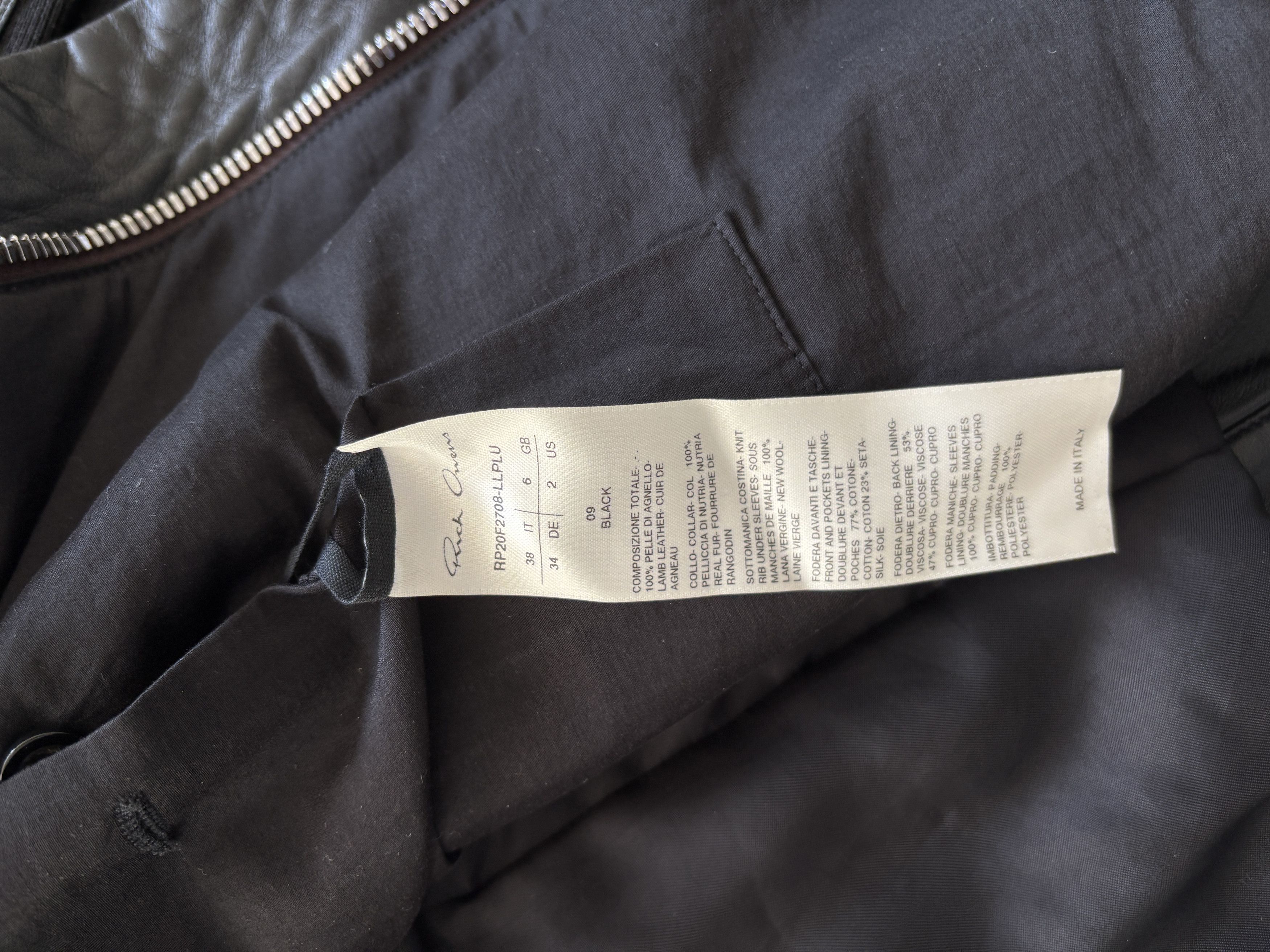 Rick Owens Rick Owens Black Lambskin&Fur Classic Biker Jacket IT38 Size XS / US 0-2 / IT 36-38 - 9 Thumbnail