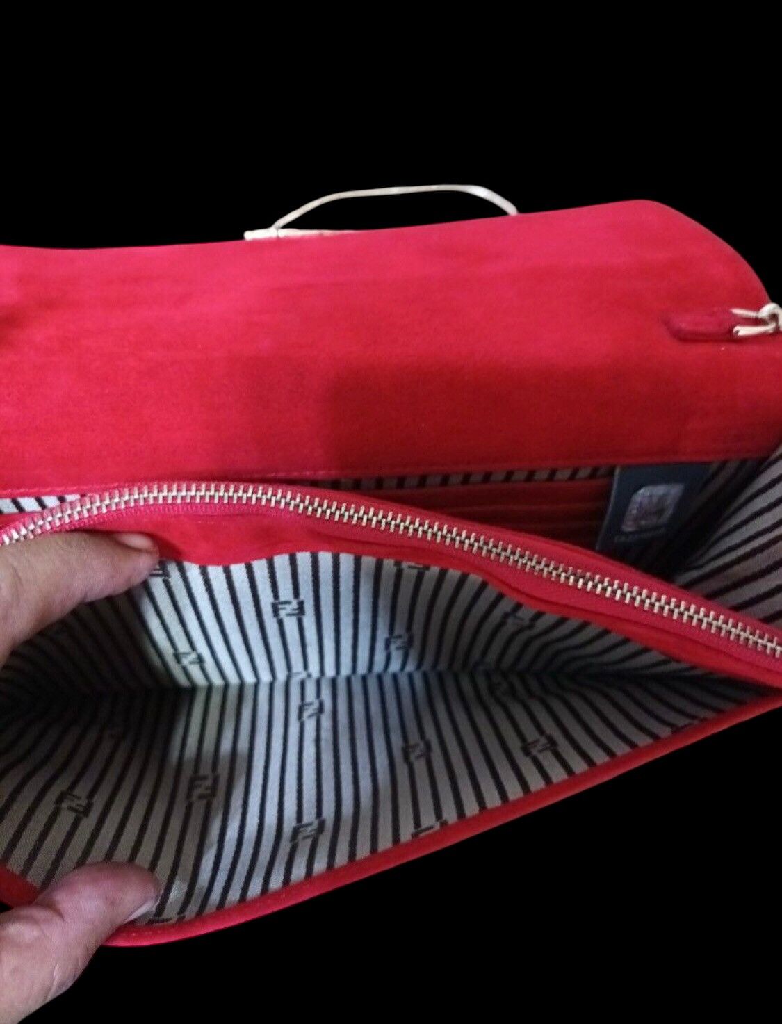 Fendi 💯FENDI ROMA Chain WOC/Clutch Shoulder Leather Red Purse Bag Size ONE SIZE - 8 Thumbnail