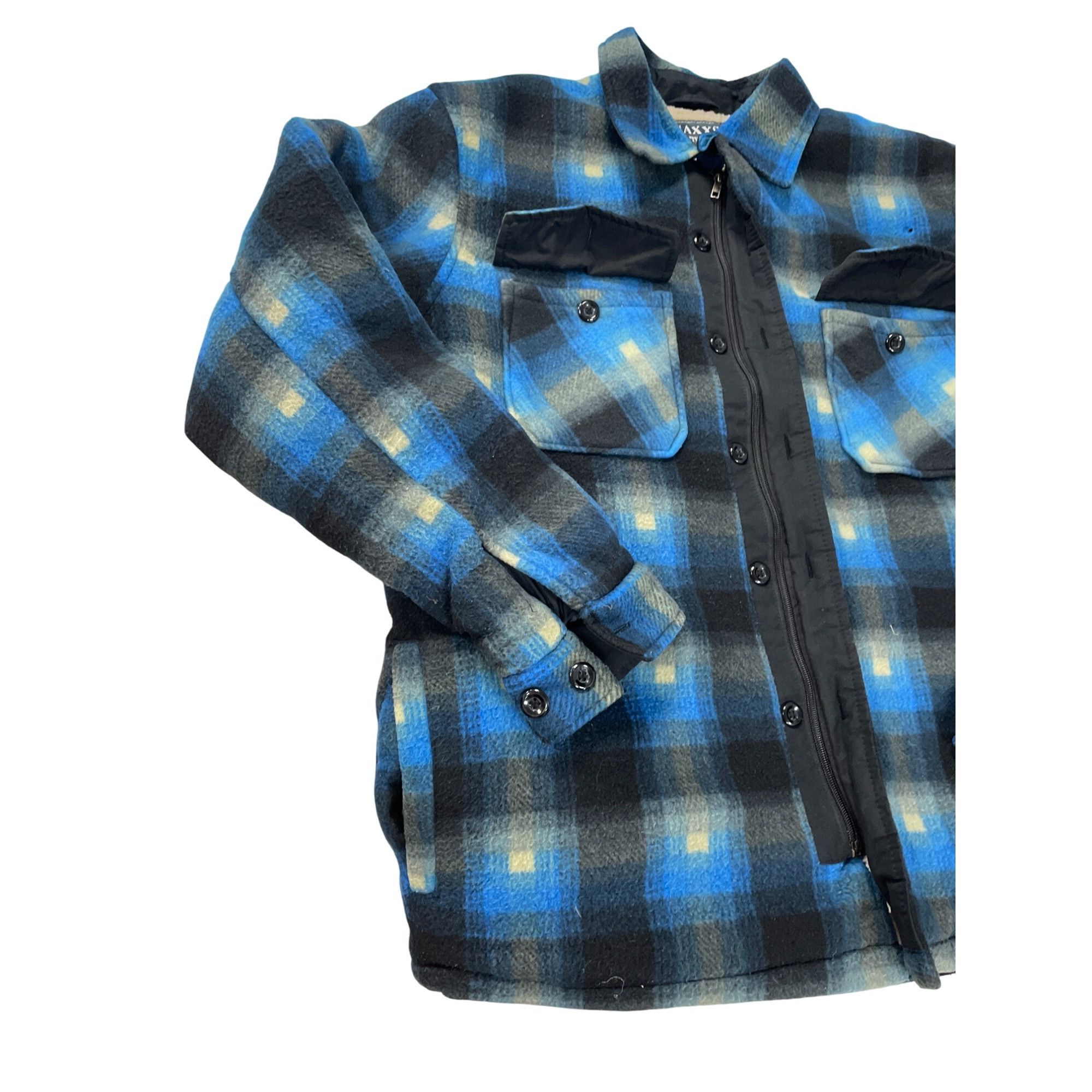 Other Maxxsel Mens Sherpa-Lined Buffalo Plaid Jacket Blue/Black XL Size US XL / EU 56 / 4 - 2 Thumbnail