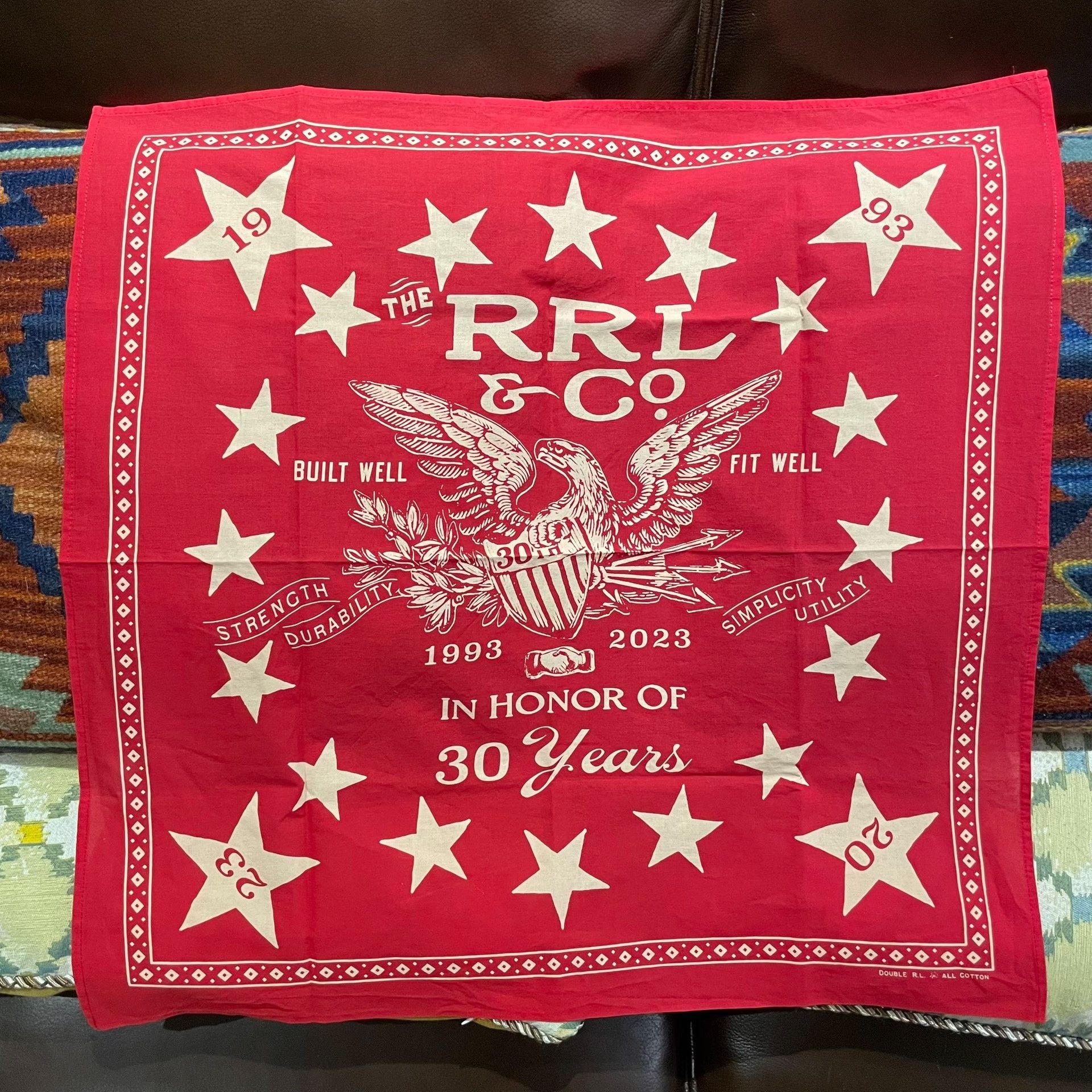 RRL Ralph Lauren RRL 30th Anniversary Limited Bandana Size ONE SIZE - 1 Preview
