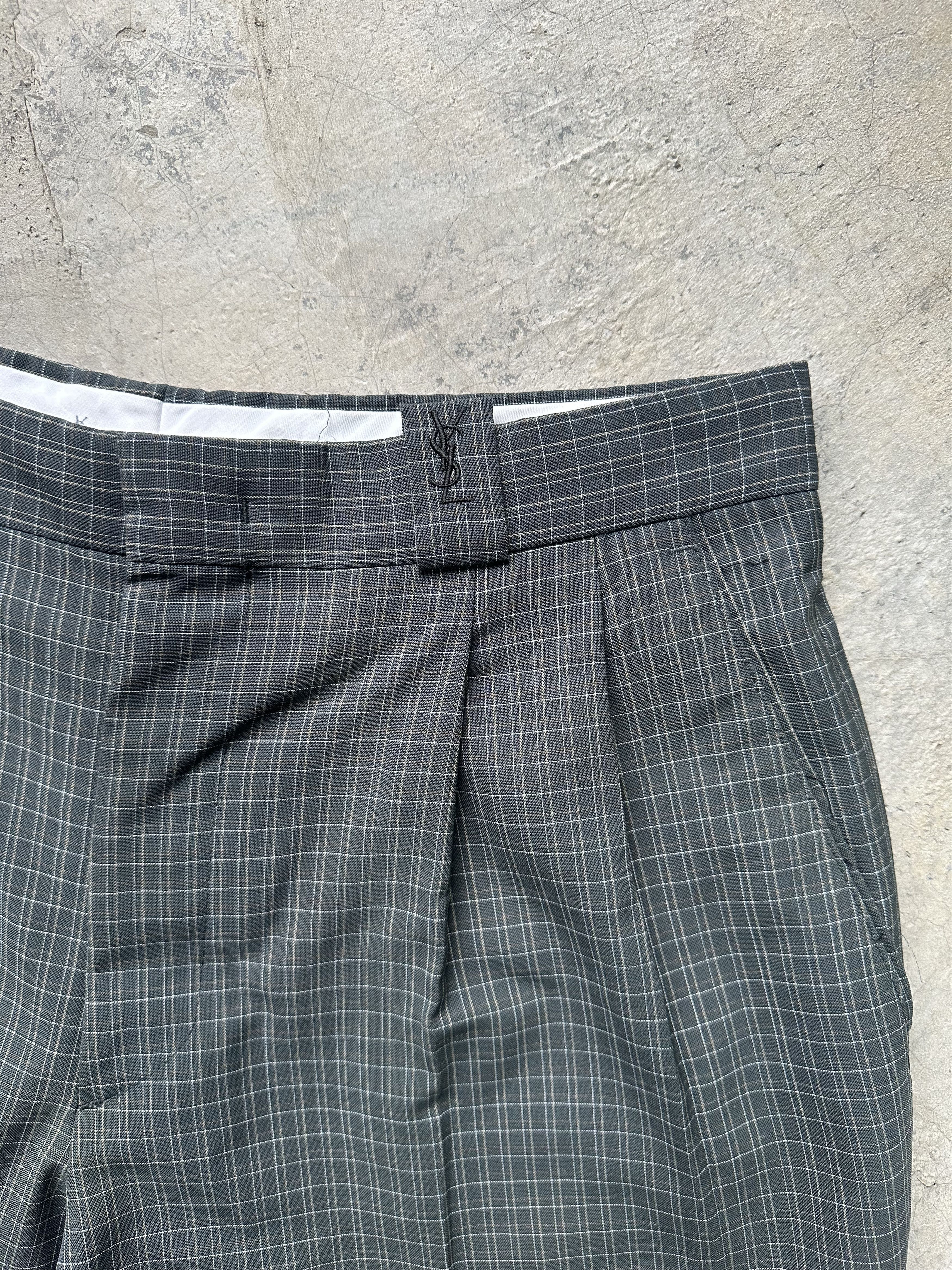 Yves Saint Laurent YvesSaintLaurent Pour Homme Green Tartan Plaid Trouser Pants Size US 28 / EU 44 - 10 Thumbnail