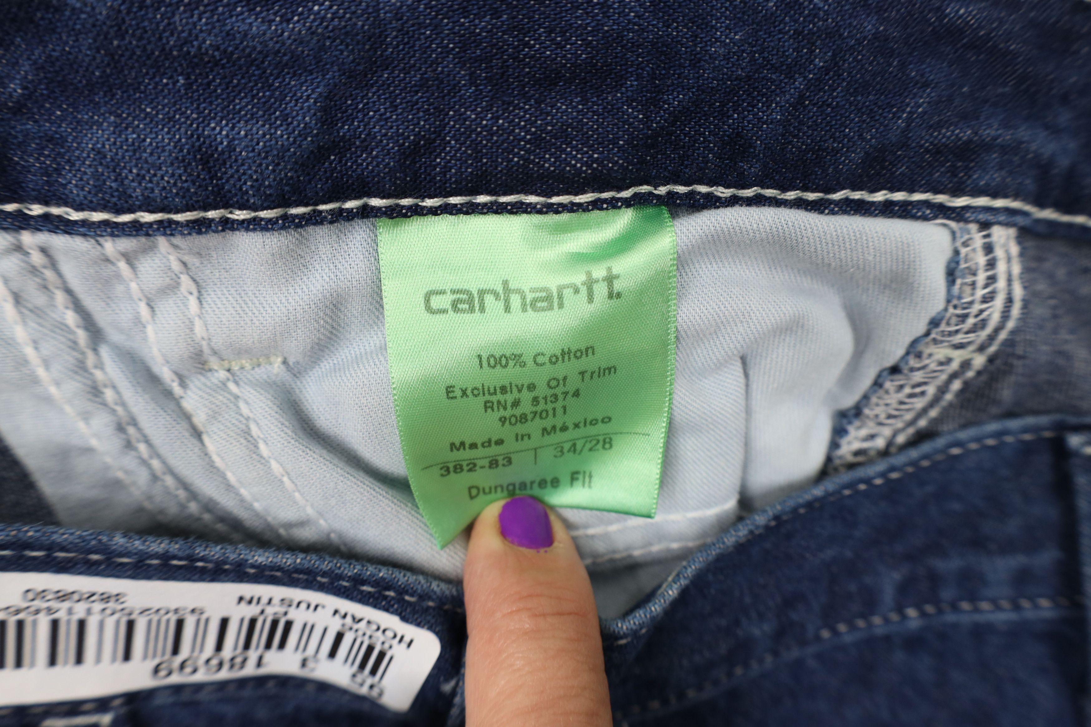 Carhartt Vintage Y2K Carhartt Workwear Wide Leg Dungaree Jeans Blue Size US 34 / EU 50 - 7 Thumbnail