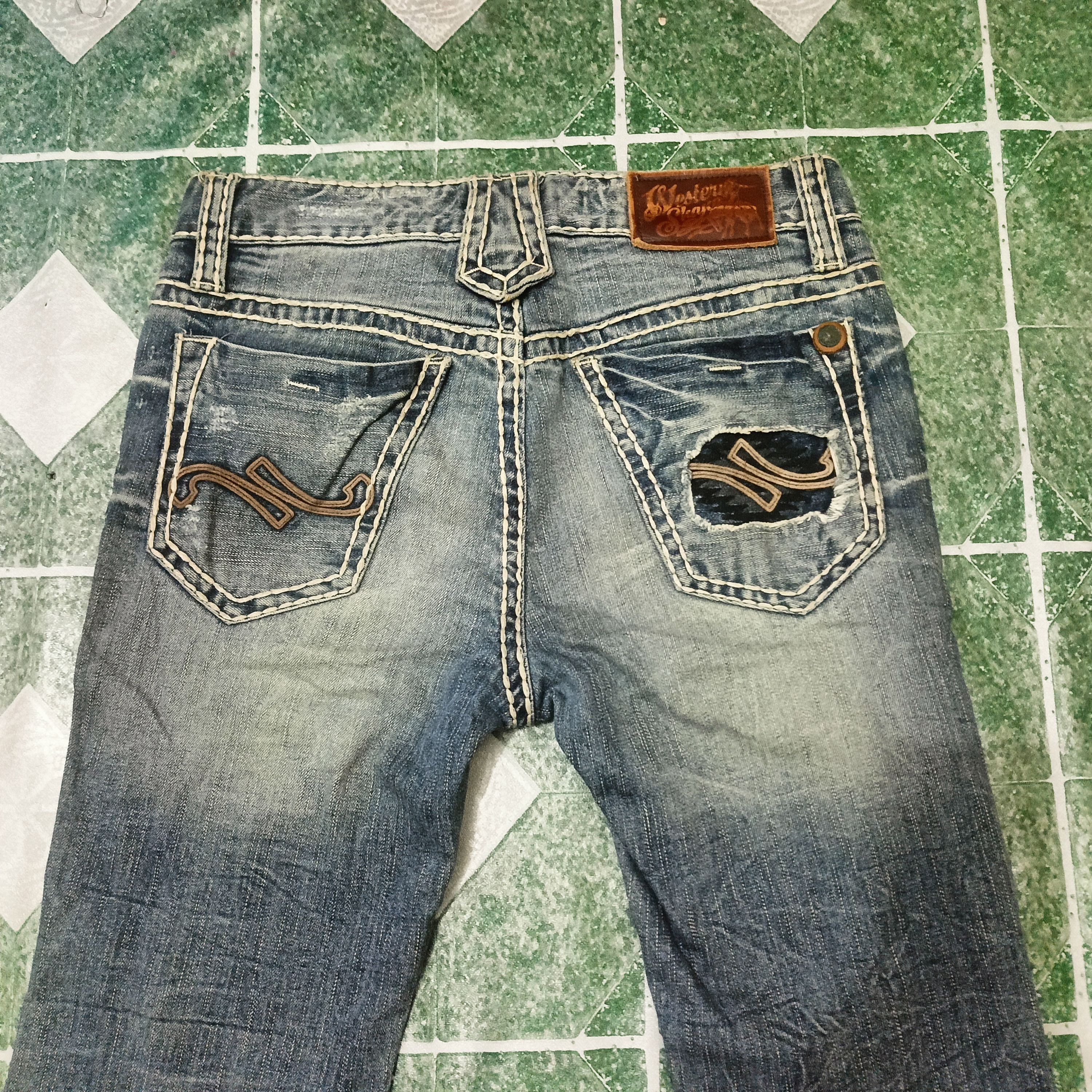 Who Decides War Japanese Shane jeans distressed white stitch Flared jeans Size US 30 / EU 46 - 15 Thumbnail