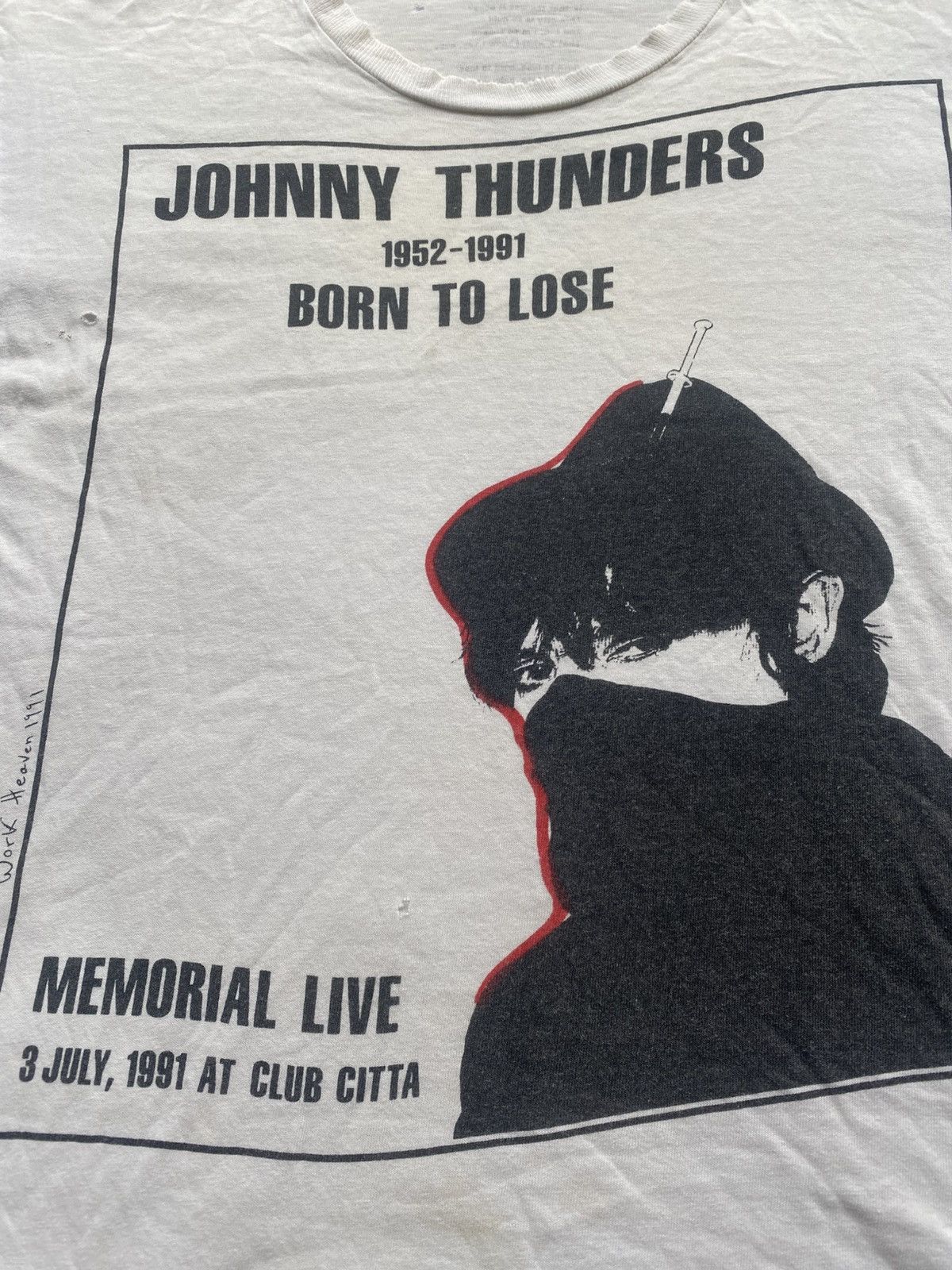 Band Tees Vintage Distrested 90s Johnny Thunders memorial Live Size US L / EU 52-54 / 3 - 8 Thumbnail
