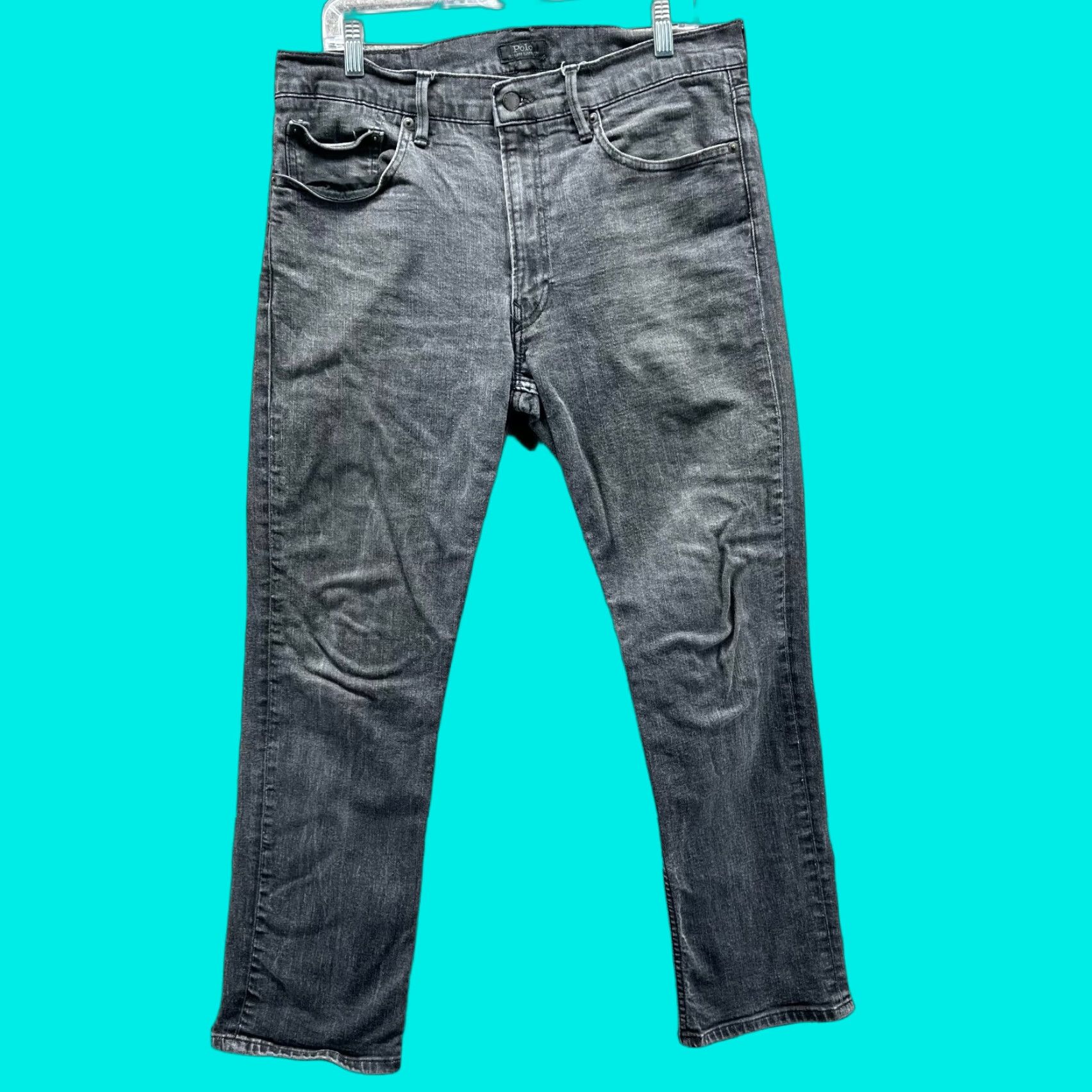 Polo Ralph Lauren Polo Ralph Lauren Jeans Men 36 Black Gray Straight Denim Pants VTG 5-Pocket Design Size US M / EU 48-50 / 2 - 1 Thumbnail