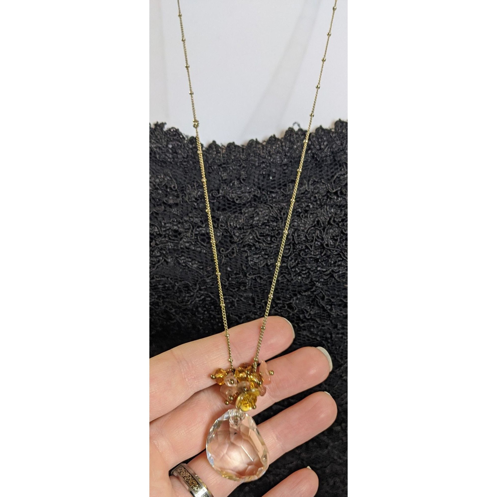 Other Whimsical Gemmed Cluster Pendant Necklace Size ONE SIZE - 2 Thumbnail