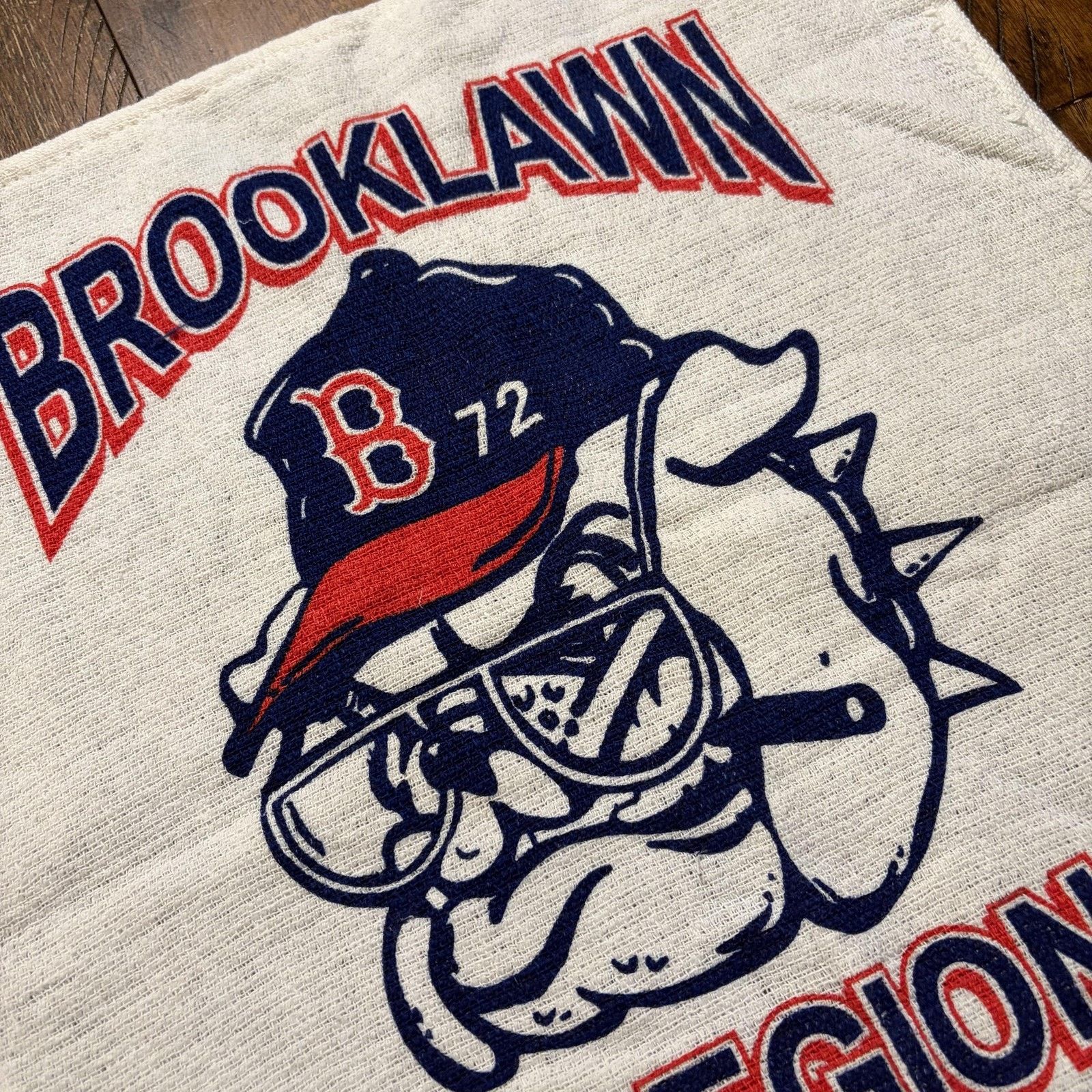 Vintage Vintage Brooklawn Legion Rally Towel Baseball Bulldog Mascot Size ONE SIZE - 4 Thumbnail