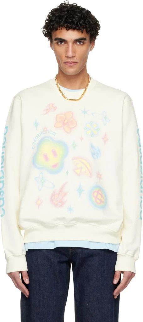 Casablanca o1h1sh10526 Airbrush Icons Sweatshirt in Off White Size US XXL / EU 58 / 5 - 3 Thumbnail