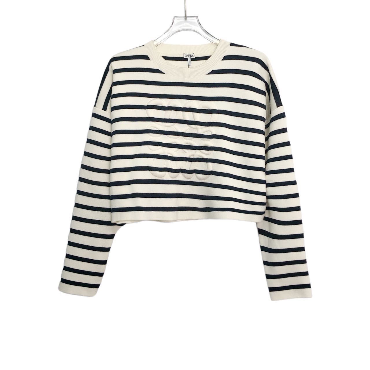 Loewe LOEWE Off-white Striped Loose Long Sleeve Sweater K26WX Size S / US 4 / IT 40 - 1 Thumbnail