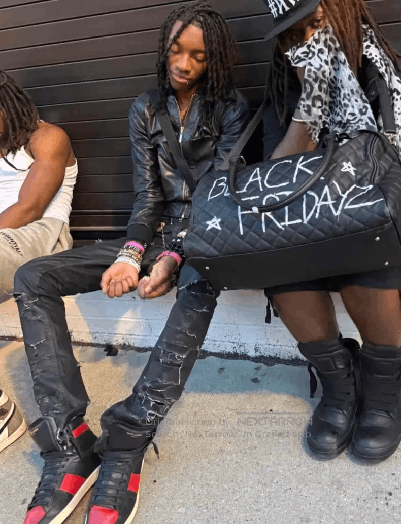 Saint Laurent Paris Saint Laurent Paris Calfskin Black and Red Patchwork High- Size US 7 / EU 40 - 9 Thumbnail