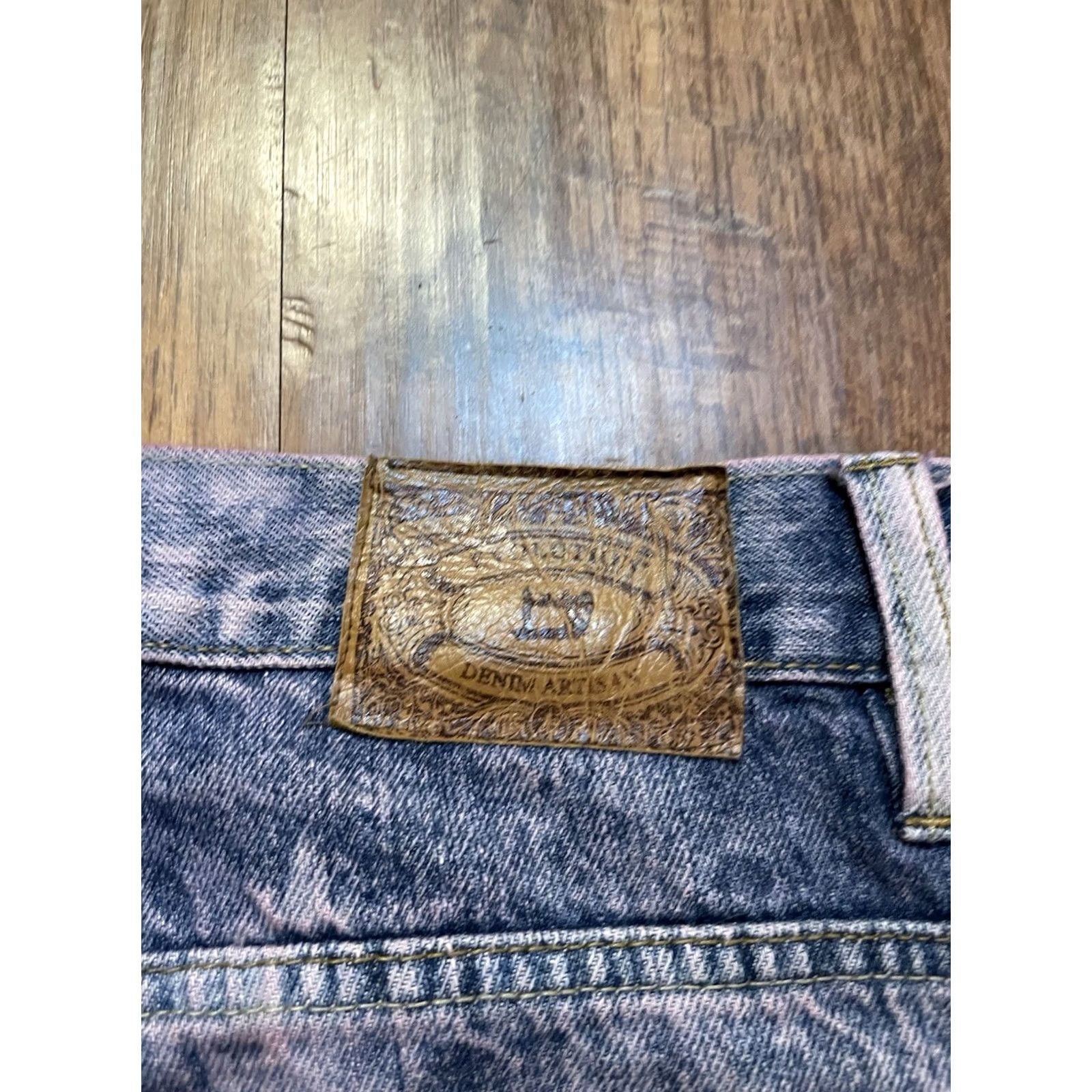 Vintage Evolution in Design Jeans Mens 36 Purple 36x32 Stone Wash Denim Artisan F558 Size US 36 / EU 52 - 4 Thumbnail