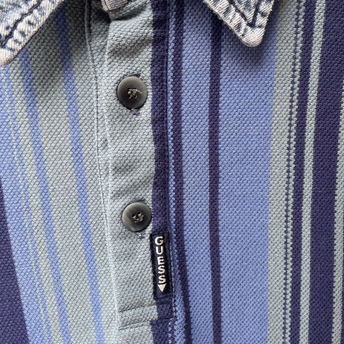 Guess 🔥Vintage 90s GUESS Denim Colllar Stiped Polos Shirts Size US M / EU 48-50 / 2 - 6 Thumbnail