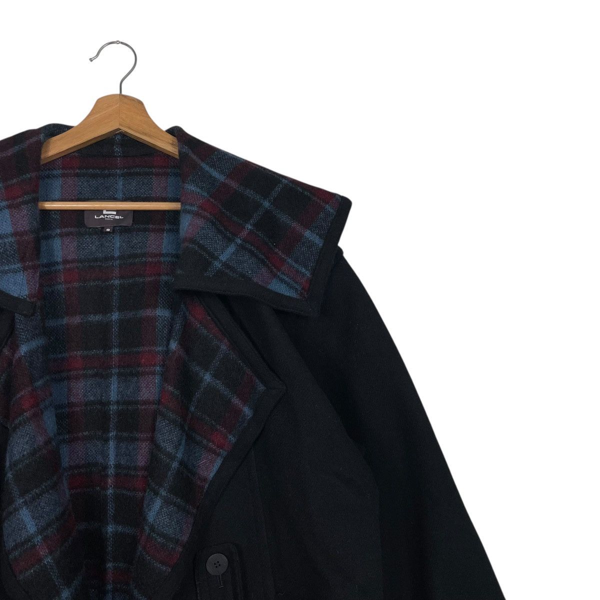Lancel Lancel Paris Hooded Wool Coat Prominent Plaid Lining Size M / US 6-8 / IT 42-44 - 6 Thumbnail