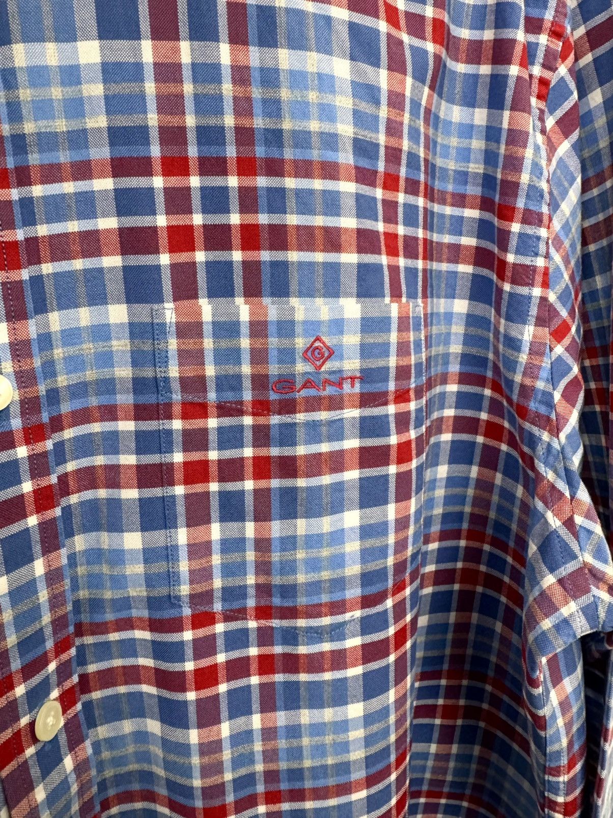 Gant Gant Men Classic Plaid Cotton Button Up Shirt Blue Size XL Size US XL / EU 56 / 4 - 9 Thumbnail