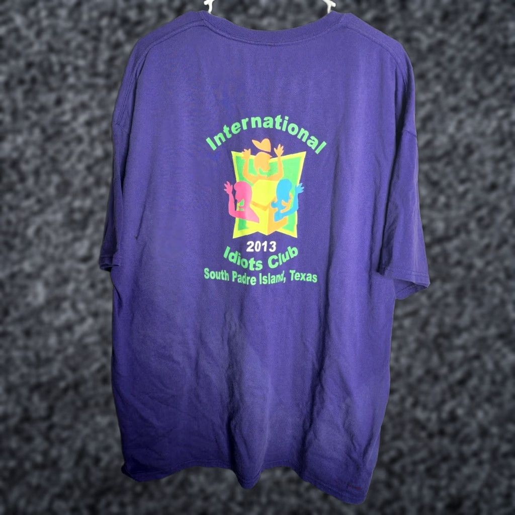 Hanes International Idiots Club Texas Double Sided Distressed Mens 2XL T Shirt Size US XXL / EU 58 / 5 - 1 Thumbnail