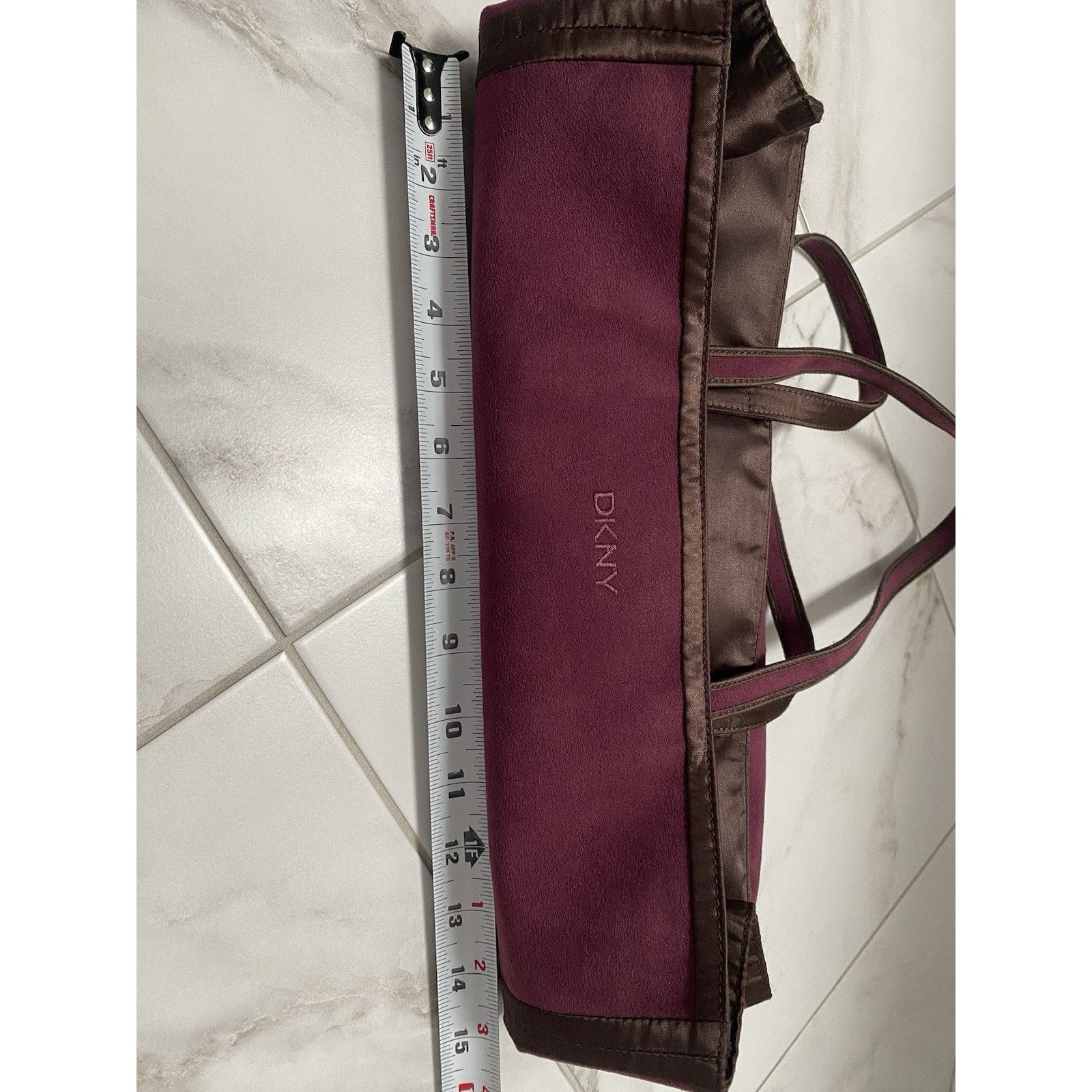 DKNY Vintage DKNY Tote Bag Velour Velvet Burgundy Reversible Size ONE SIZE - 11 Thumbnail
