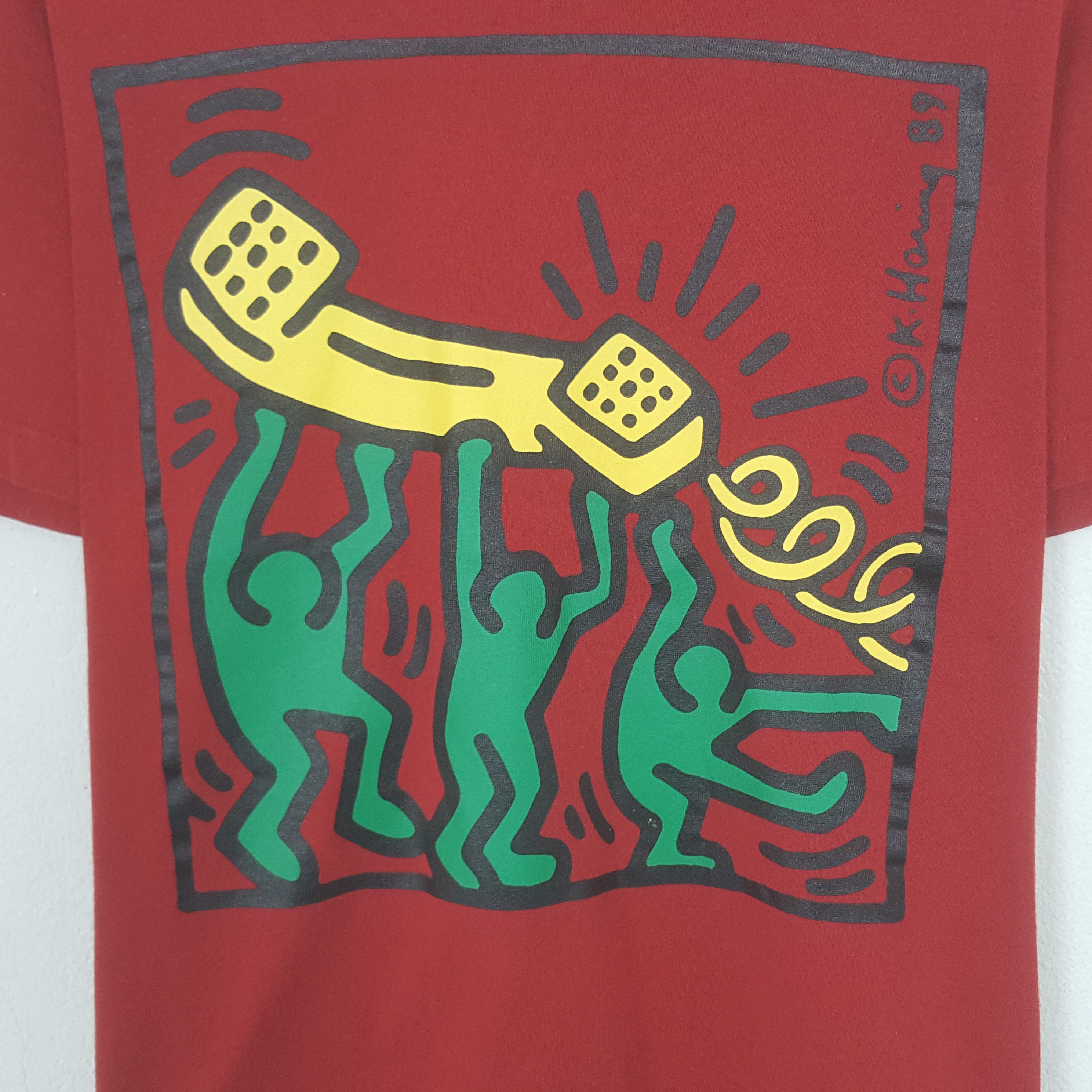 Keith Haring Vintage Keith Haring Calling Tshirt Size US M / EU 48-50 / 2 - 2 Thumbnail