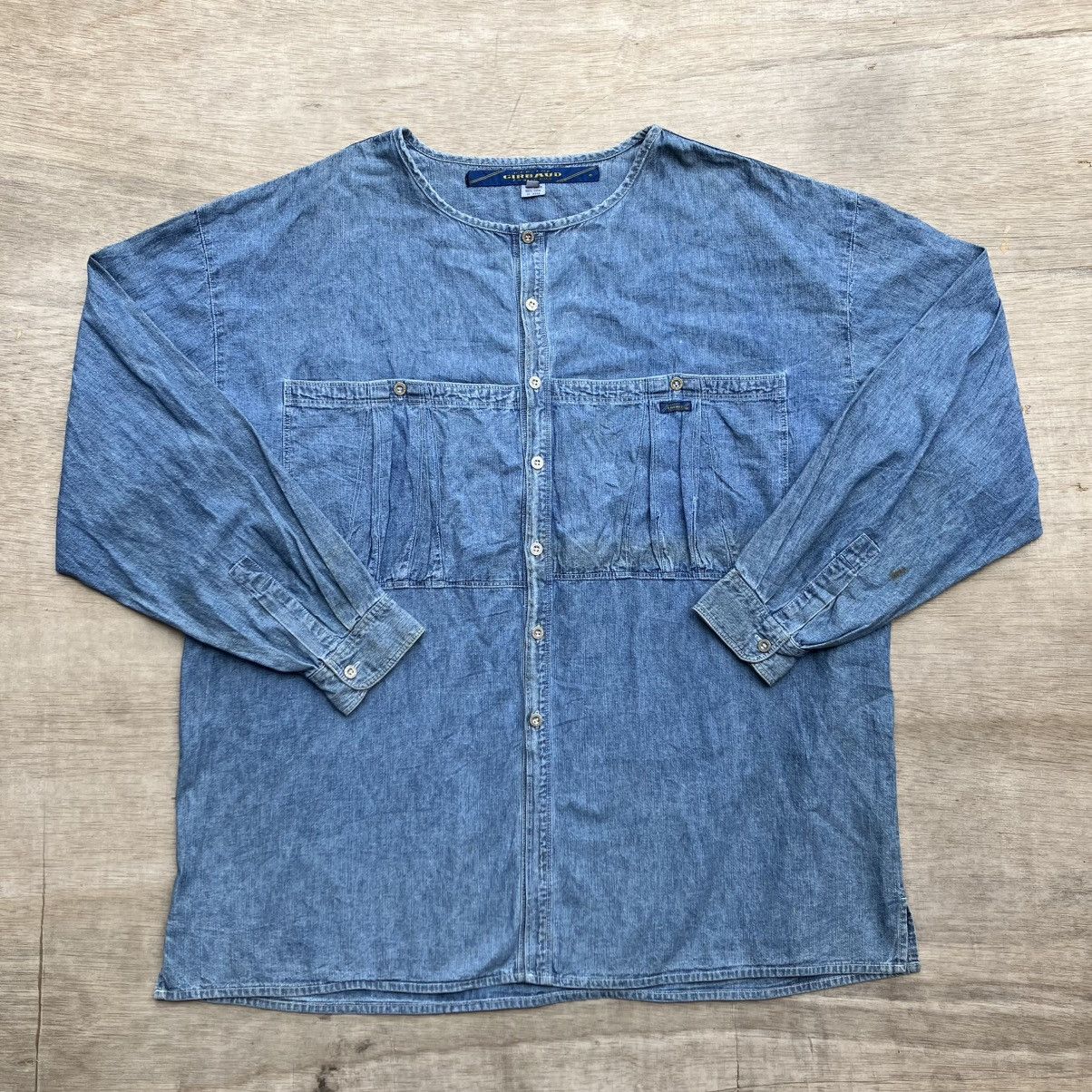 Marithe + Francois Girbaud × Vintage MARITHE FRANCOIS GIRBAUD BUTTON SHIRT O NECK Size US XL / EU 56 / 4 - 1 Thumbnail