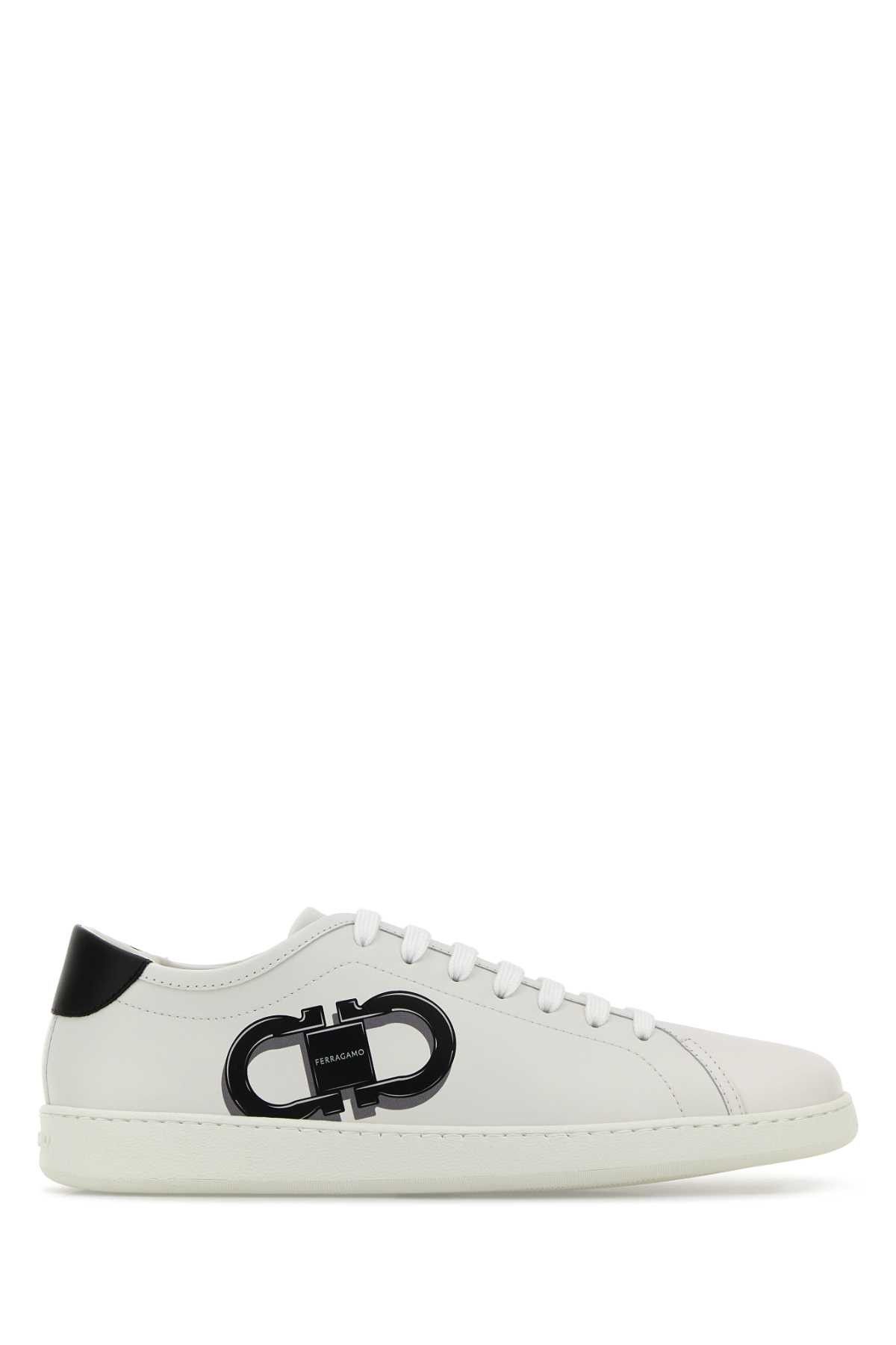 Salvatore Ferragamo White Leather Brandy 1 Sneakers Size US 7 / EU 40 - 1 Thumbnail