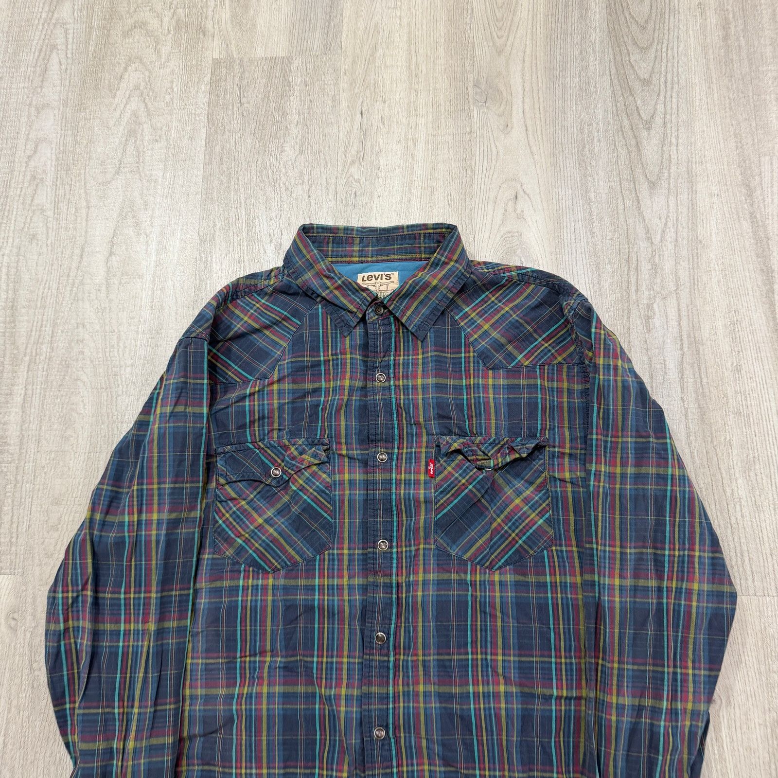 Levi's Vintage Levis Snap Button Shirt Large Plaid Western Rodeo Size US L / EU 52-54 / 3 - 2 Thumbnail