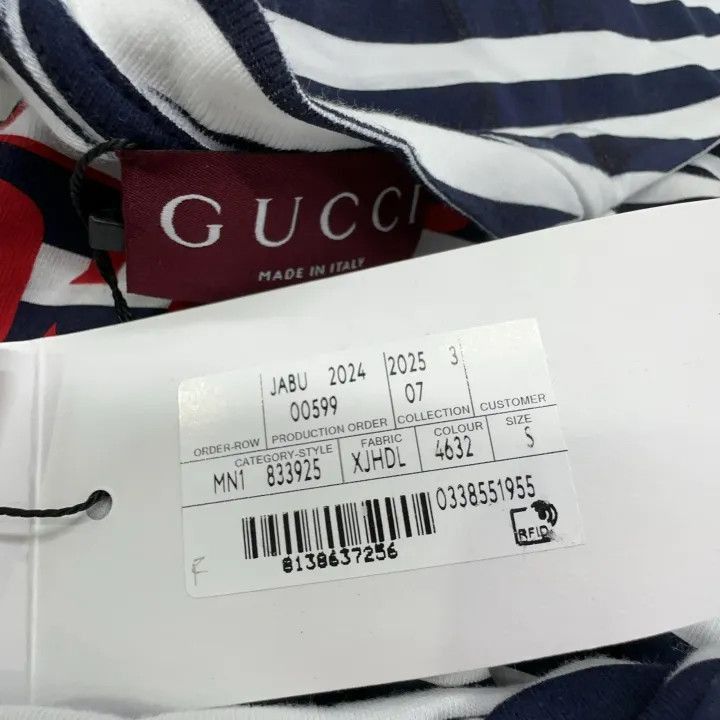 Gucci Gucci Gucci FW25 Lido Series Striped Cotton T-Shirt -2506 Size US S / EU 44-46 / 1 - 5 Thumbnail