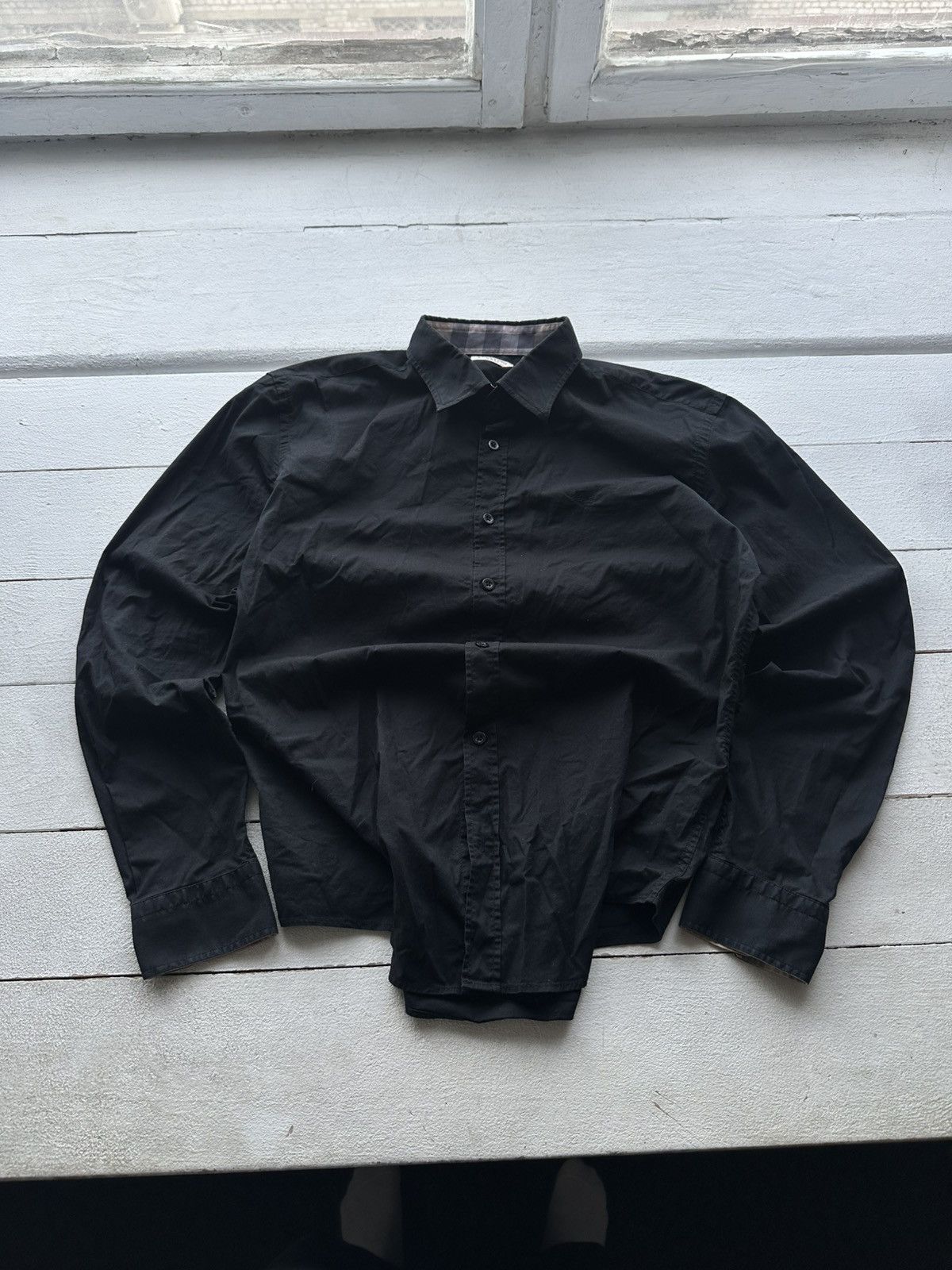 Burberry 🚨Burberry men’s shirt nova check black button up Size US XL / EU 56 / 4 - 1 Thumbnail