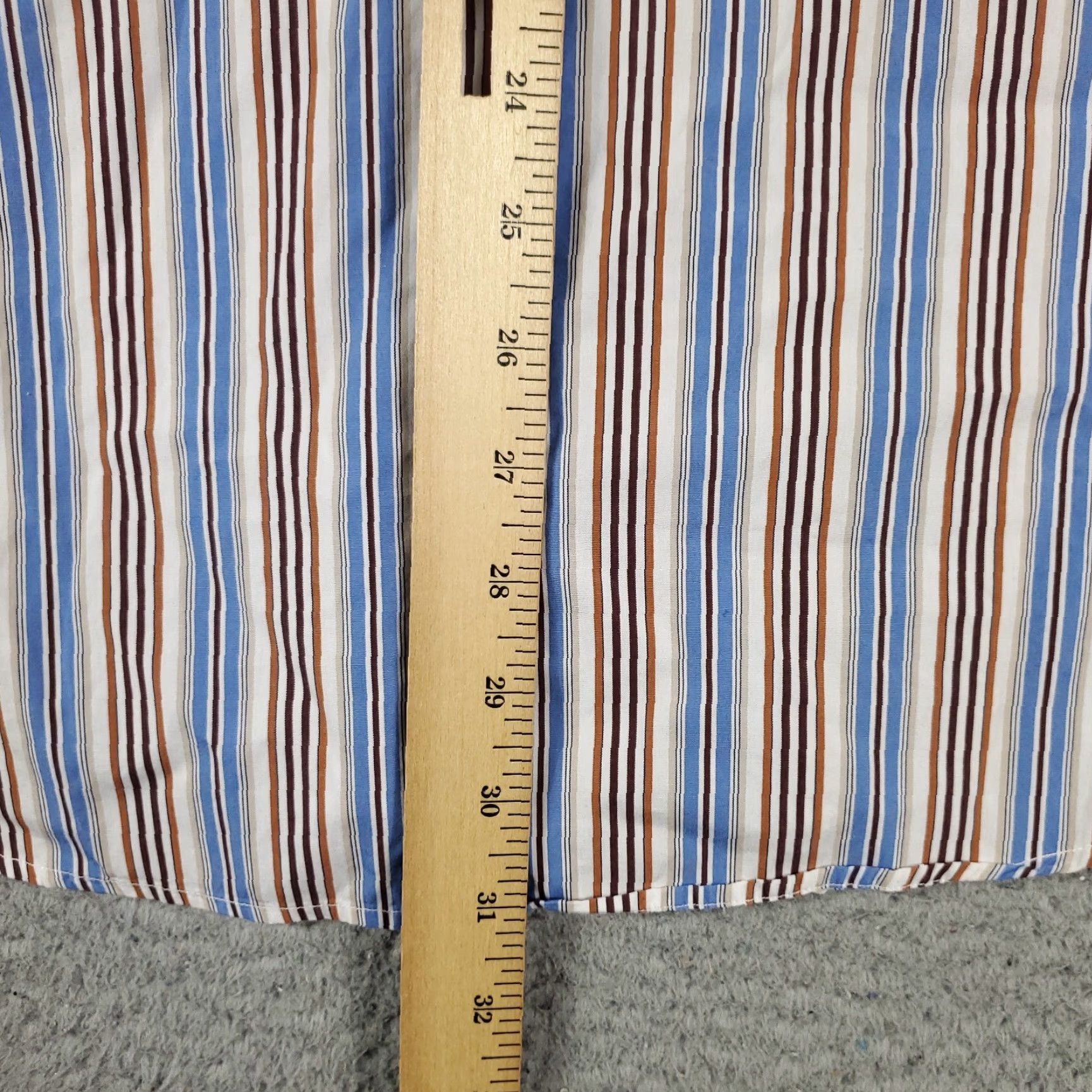 BUGATCHI Bugatchi Uomo Shirt Mens Large Blue Striped Classic Fit Button-Up Long Sleeve Size US L / EU 52-54 / 3 - 4 Thumbnail