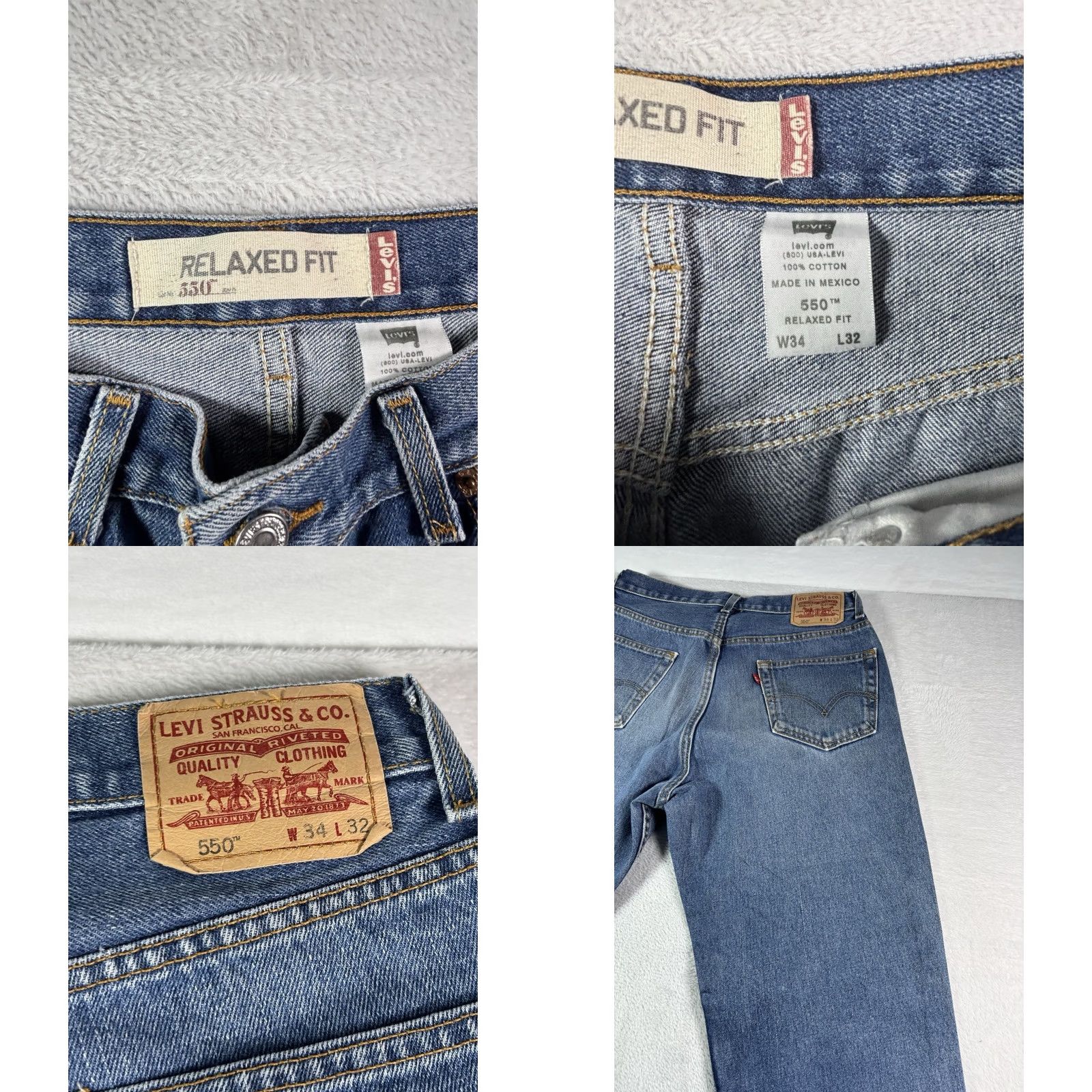 Levi's VINTAGE Levi's 550 Jeans Men Relaxed Fit Denim Medium Blue Size 34x32 Size US 34 / EU 50 - 8 Thumbnail