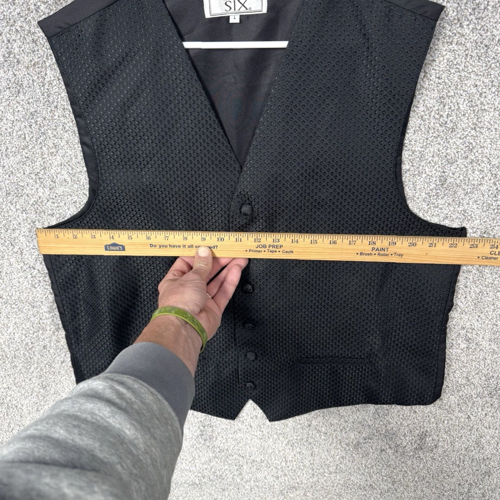 After Six After Six Vest Large Black Formal Tuxedo Wedding Adjustable Classic Suit Prom Mens Size 42R - 3 Thumbnail
