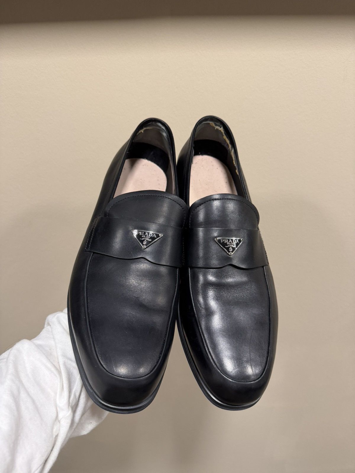 Prada Prada Leather Penny Logo Loafers Size US 11 / EU 44 - 2 Thumbnail