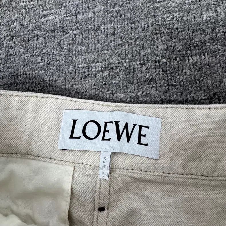 Loewe Loewe Ivory High-waisted Leather Trim Linen Wide Leg Pants Size 42" / US 20 - 5 Thumbnail