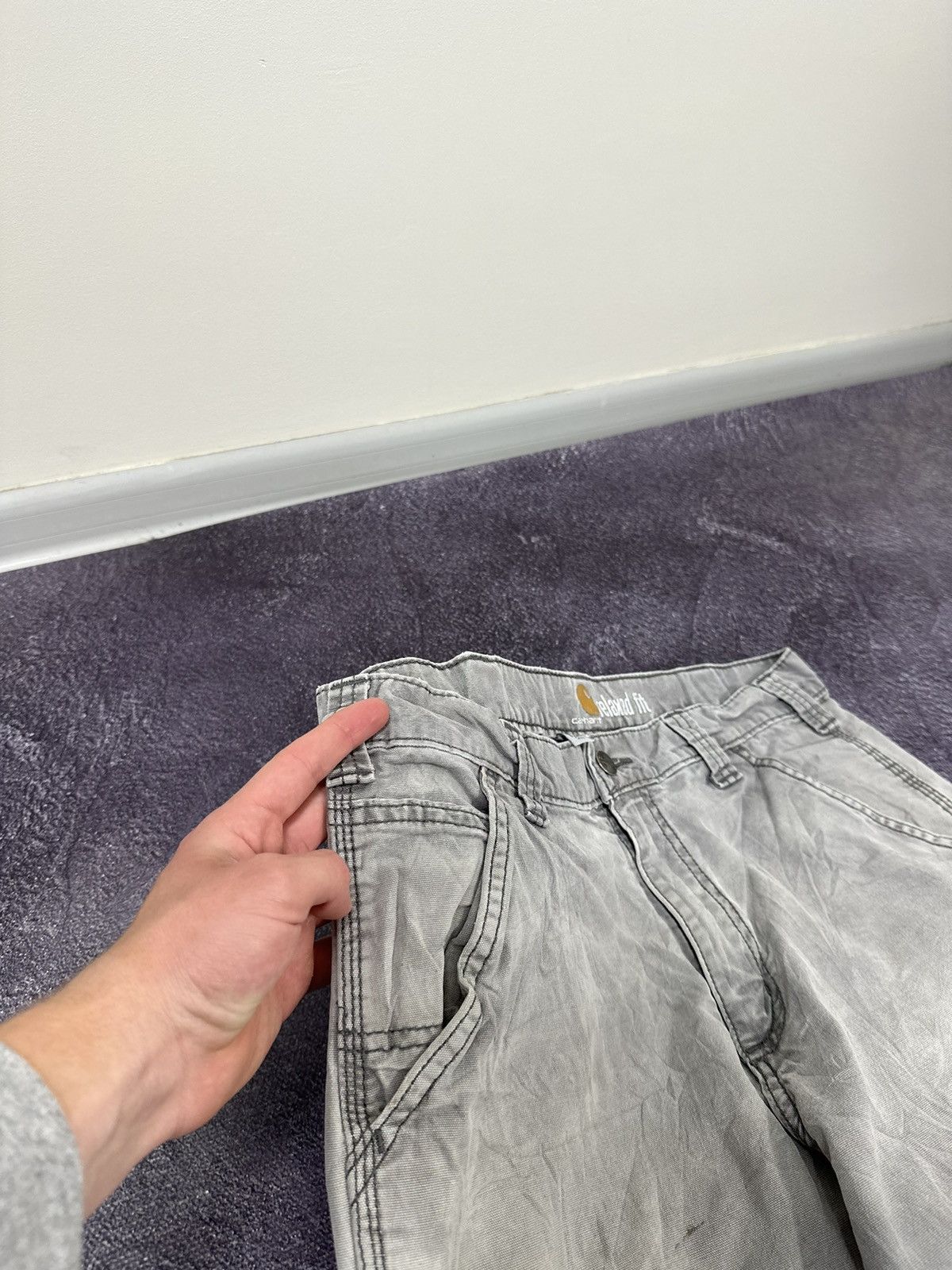 Carhartt Vintage Carhartt Faded Grey American Baggy USA Work Pants Size US 32 / EU 48 - 14 Thumbnail