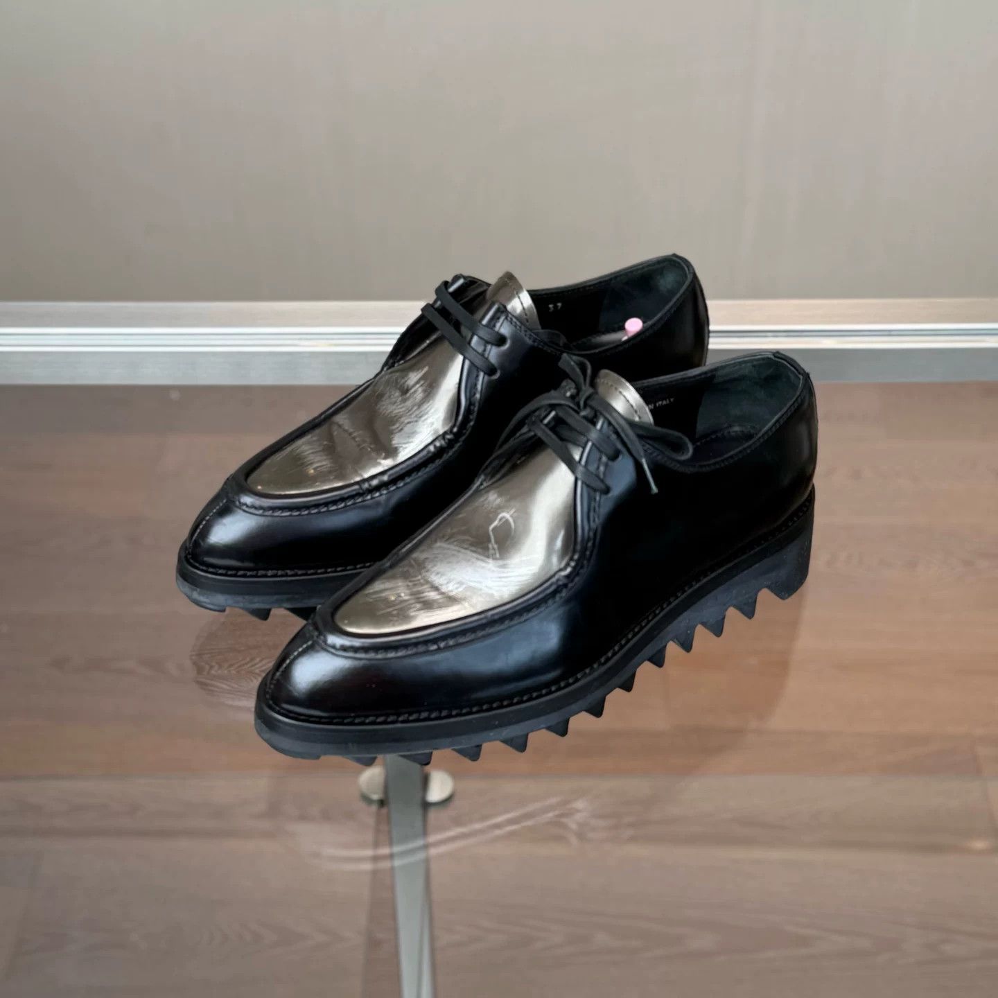 Prada PRADA Pointed Leather Platform Shoes Size US 6 / IT 36 - 1 Thumbnail