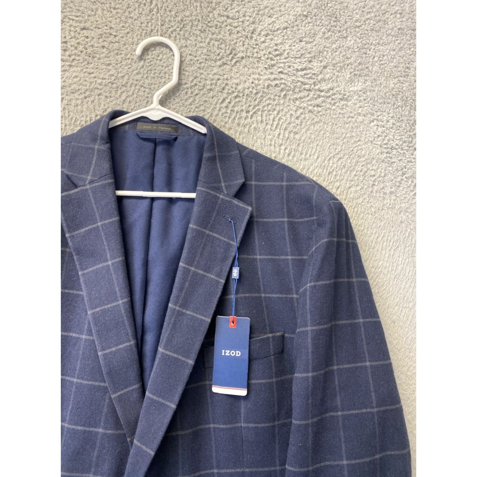 Izod IZOD Jacket Mens Navy Blue Sport 50R Regular Cotton Spandex Canvas Button Dry Clean Only Size US M / EU 48-50 / 2 - 3 Thumbnail