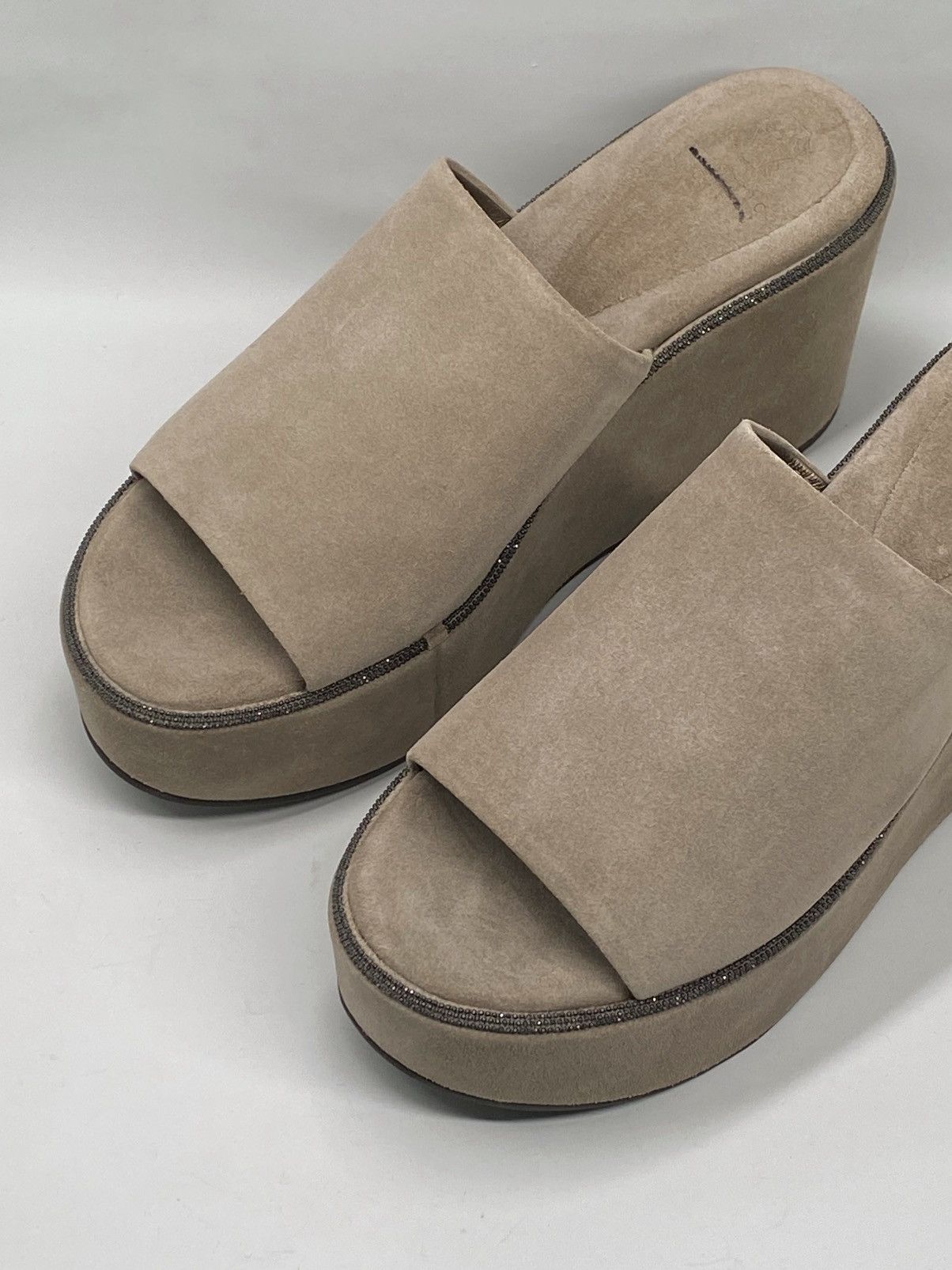 Brunello Cucinelli Brunello Cucinelli Suede Monili Platform Sandals size 38 Size US 8 / IT 38 - 5 Thumbnail