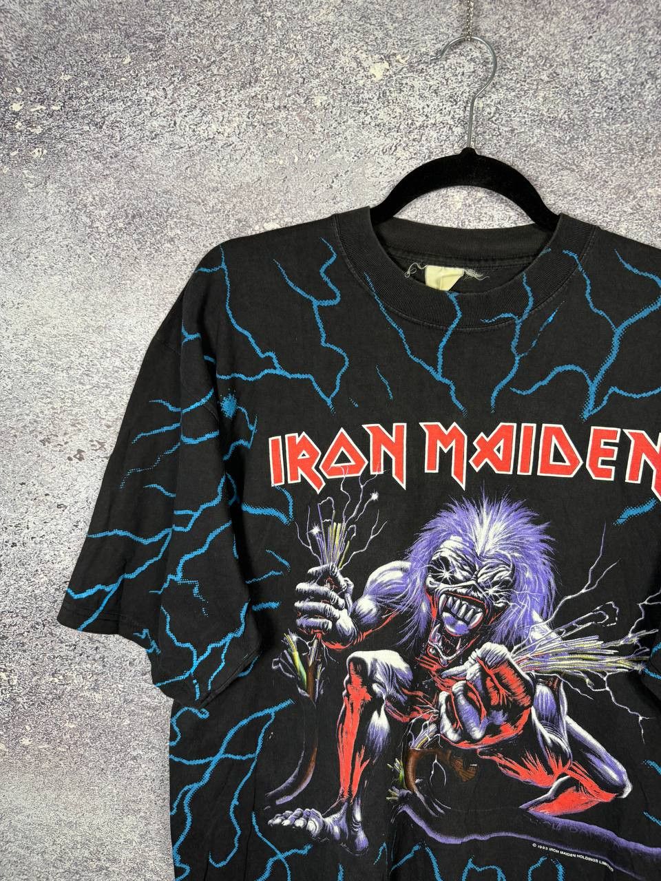 Band Tees × Iron Maiden × Vintage Vintage 1993 Iron Maiden A Real Live Tour AOP Print Tee Size US XL / EU 56 / 4 - 4 Thumbnail