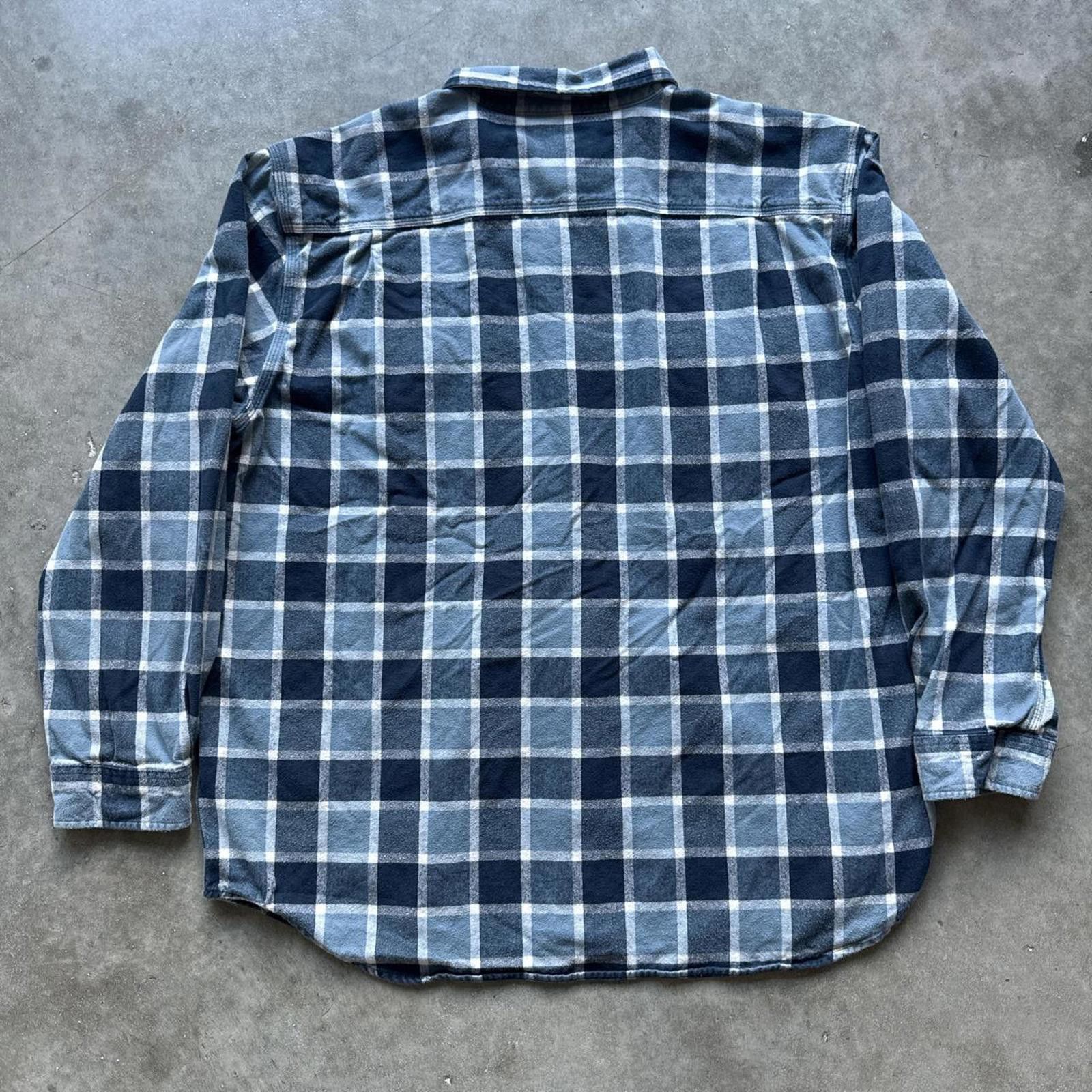 Carhartt Carhartt Blue & White Vintage Plaid Flannel Shirt Flannel Size US XXL / EU 58 / 5 - 2 Thumbnail