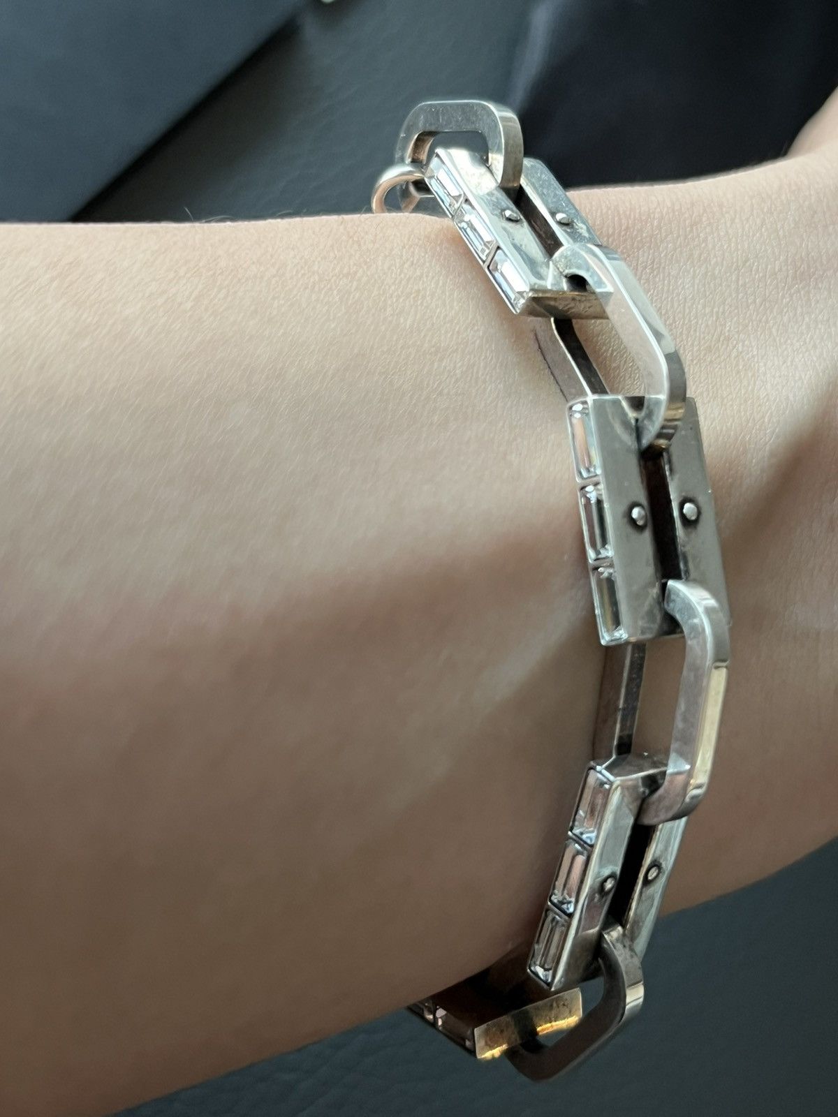 Saint Laurent Paris Saint Laurent Runway Brass Metal Distressed Punk Bracelet Size ONE SIZE - 16 Thumbnail