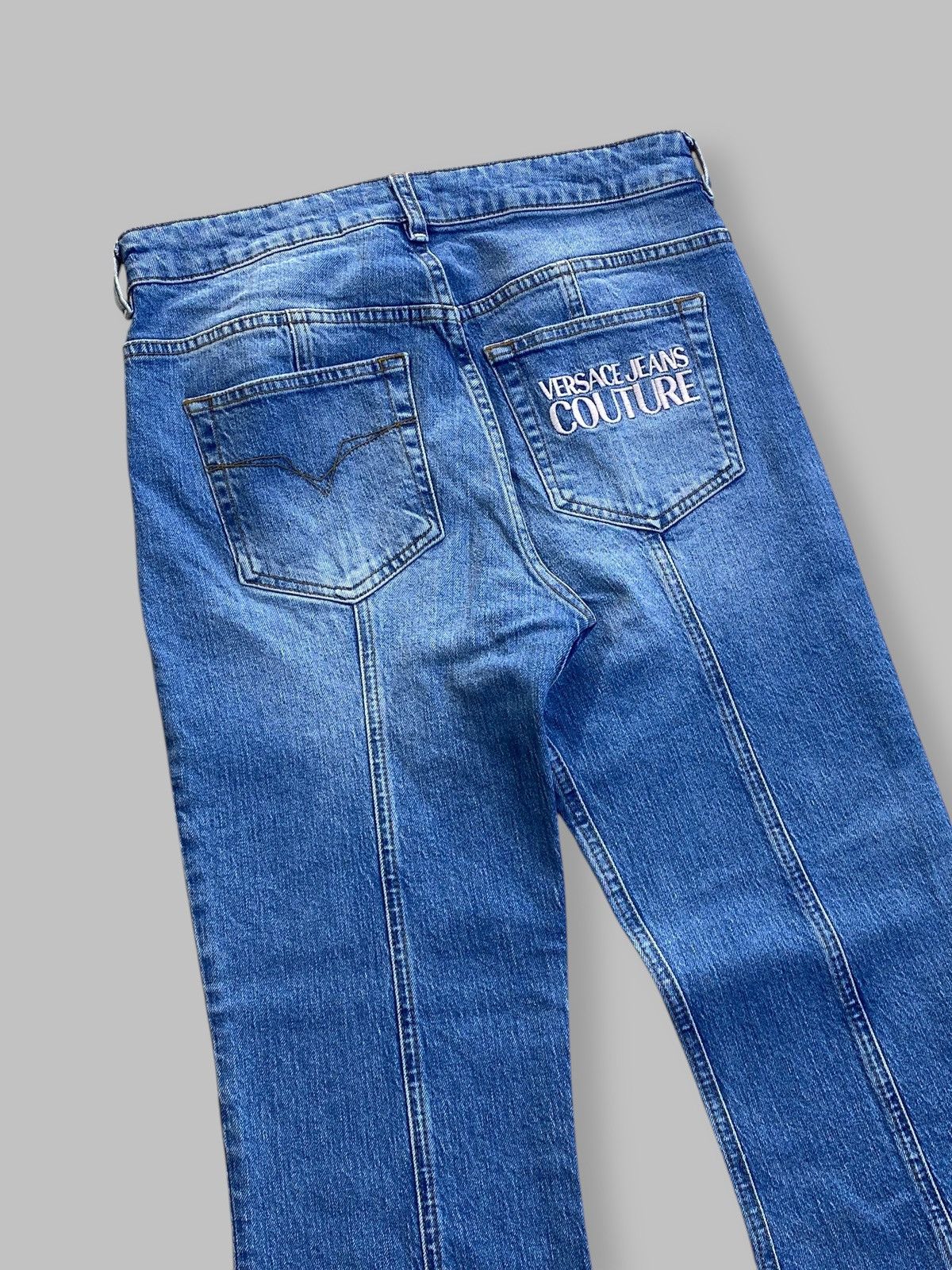 Versace Versace Jeans Couture Crop Flared Washed Denim Jeans Pants Size 28" / US 6 / IT 42 - 3 Thumbnail
