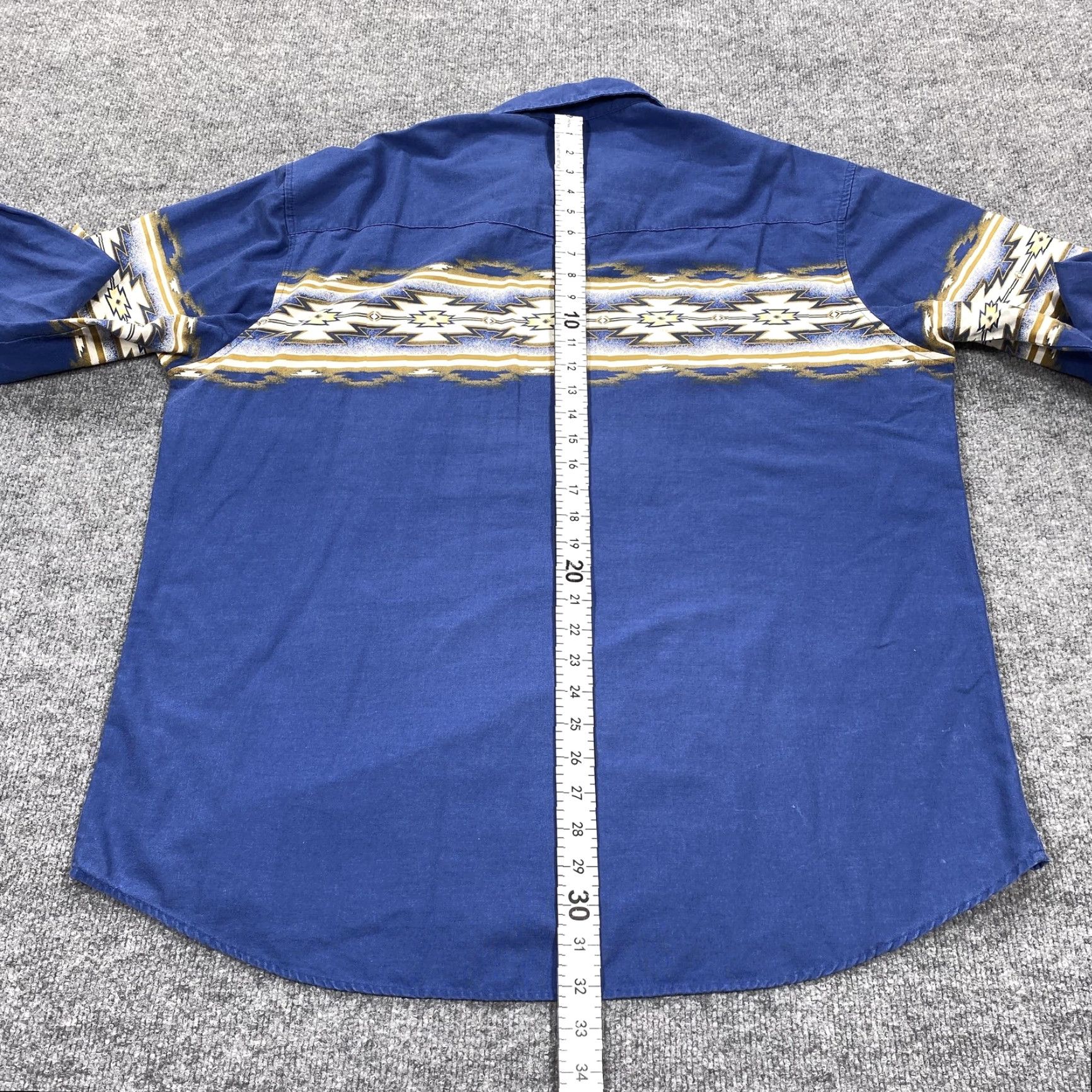 Vintage VINTAGE Rustler Shirt Mens XL Blue Southwestern Print Long Sleeve Snap Western Size US XL / EU 56 / 4 - 6 Thumbnail