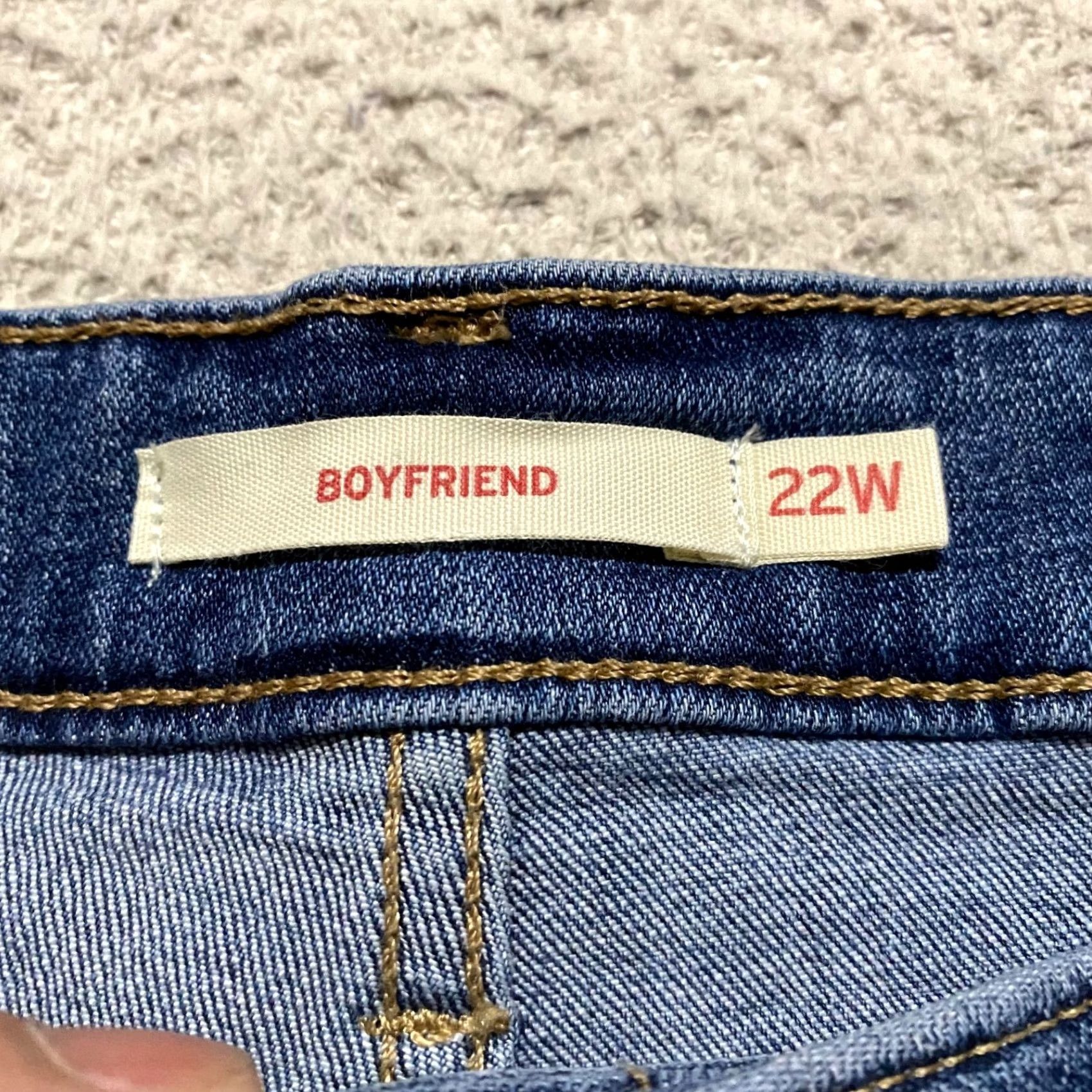Levi's Levis Jeans Womens Plus 22W Boyfriend High Rise Distressed Denim Blue Size 40" / US 18 - 3 Thumbnail