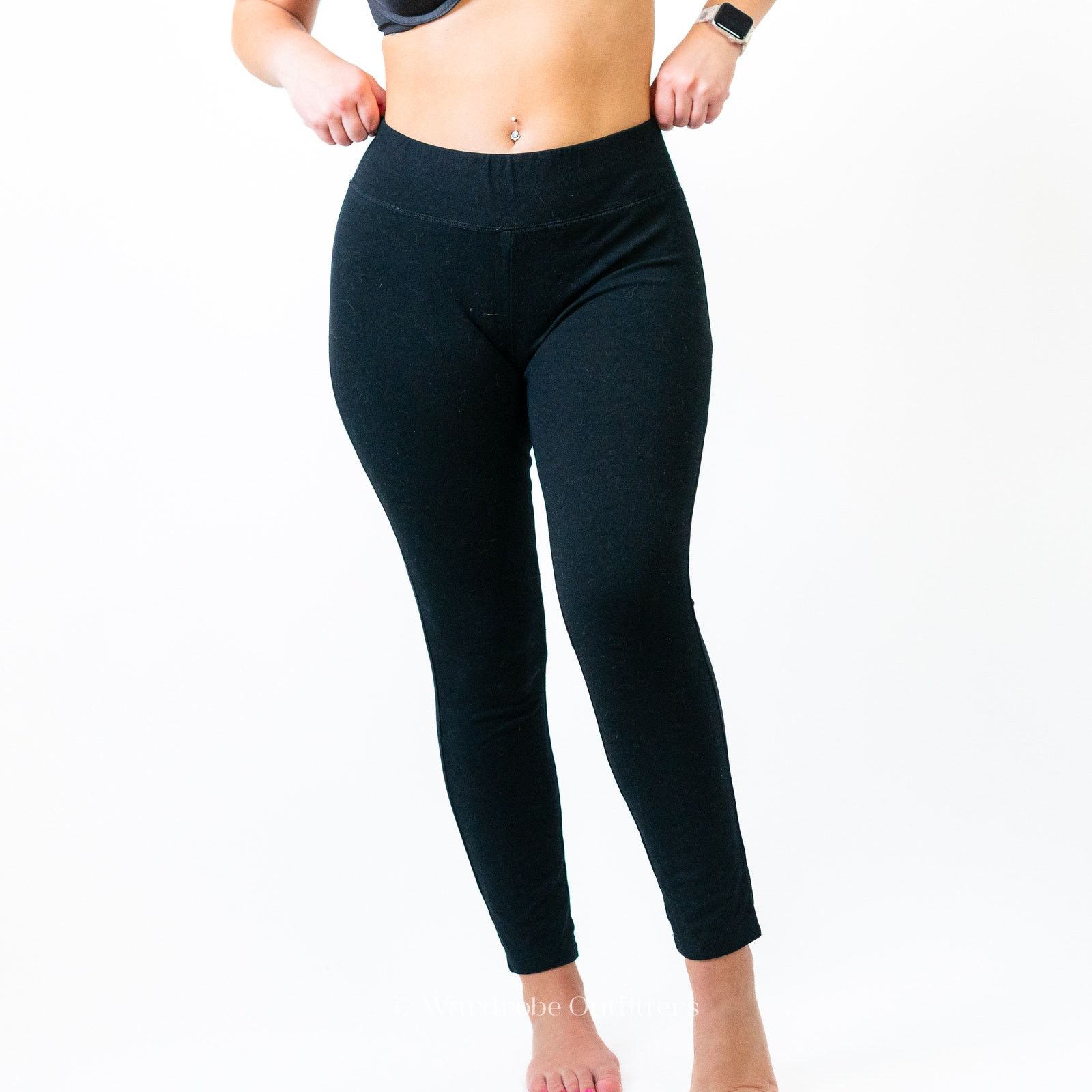 Designer Black Full Length Leggings Size 30" / US 8 / IT 44 - 2 Thumbnail