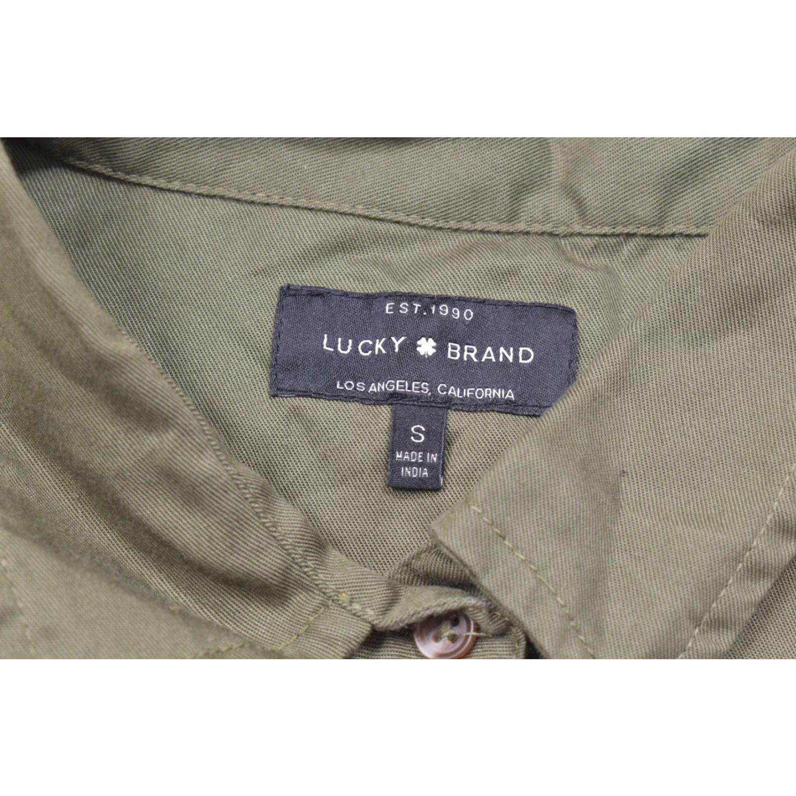Lucky Brand Lucky Brand Women's S Olive Green Lyocell Long Sleeve Button Front Utility Shirt Dress Size S / US 4 / IT 40 - 8 Thumbnail