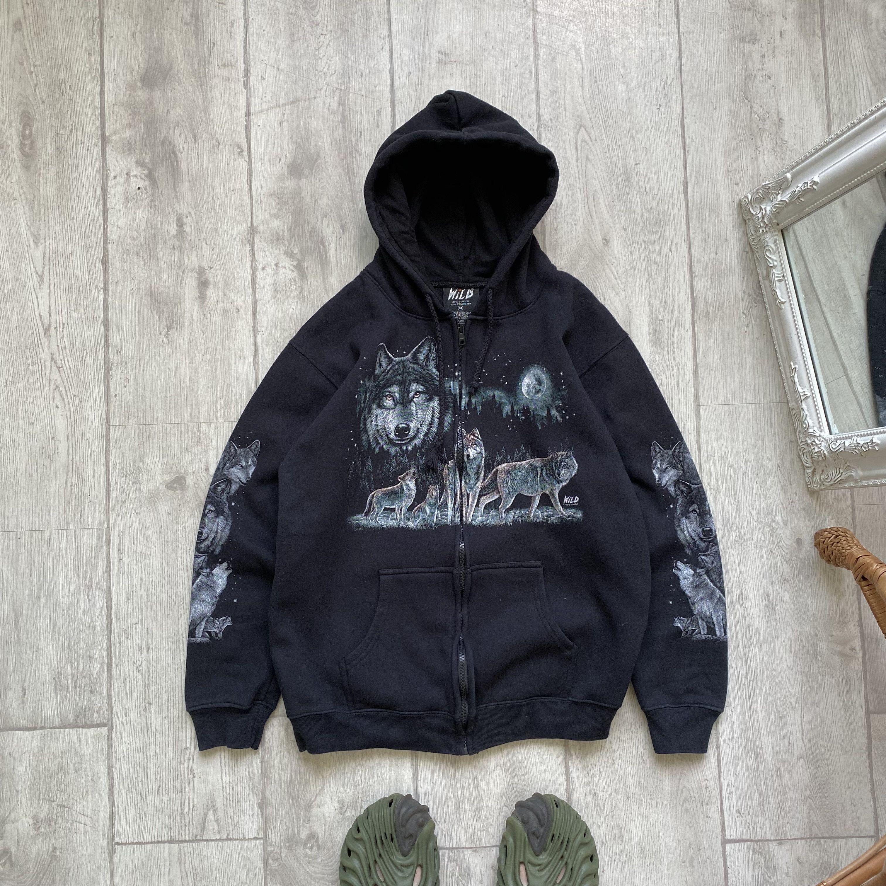 The Mountain 🐺Vintage Wild Wool logo zip up hoodie Y2K Size US XS / EU 42 / 0 - 6 Thumbnail