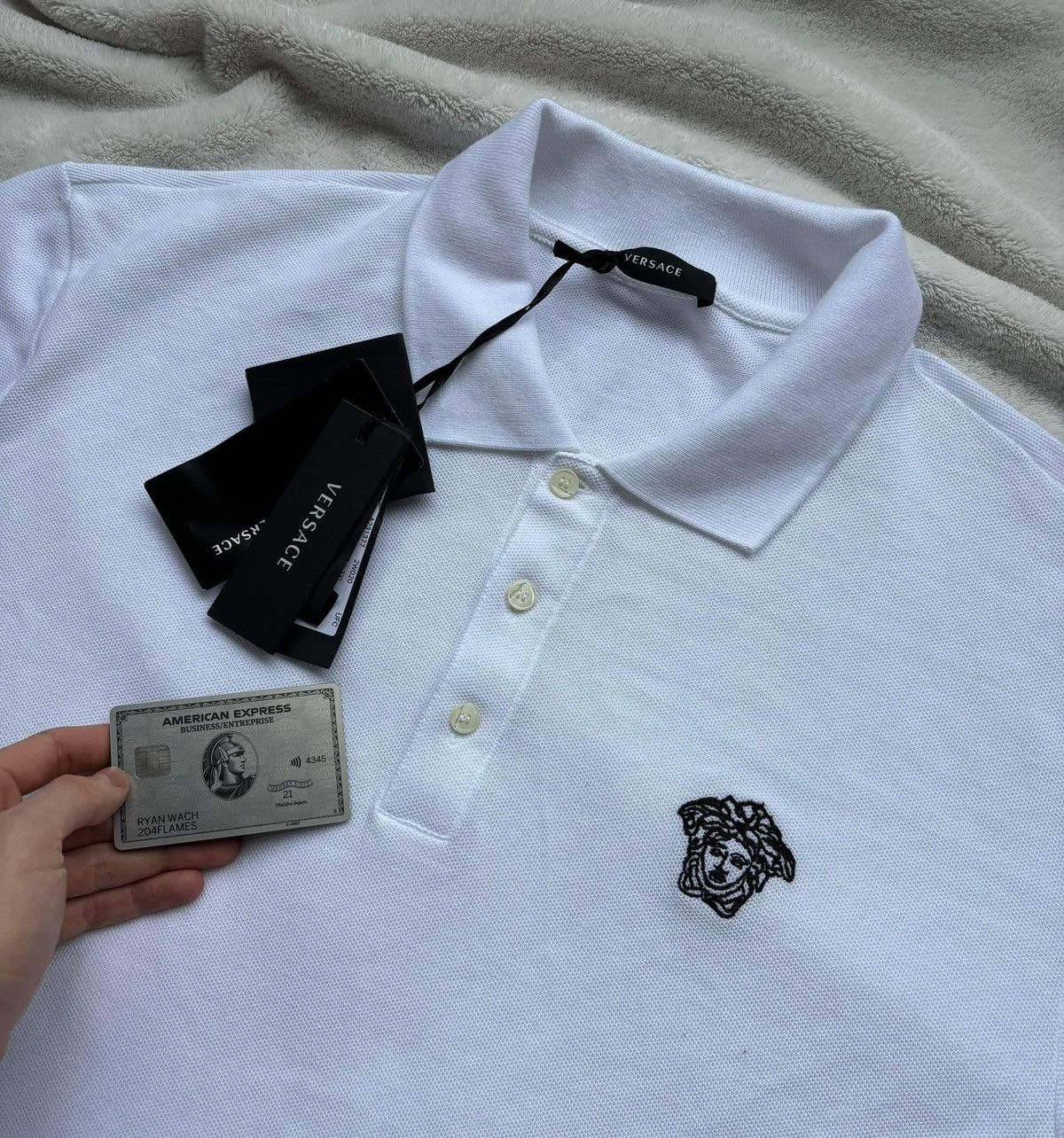 Versace Versace White Medusa Polo Shirts Size US XL / EU 56 / 4 - 2 Thumbnail