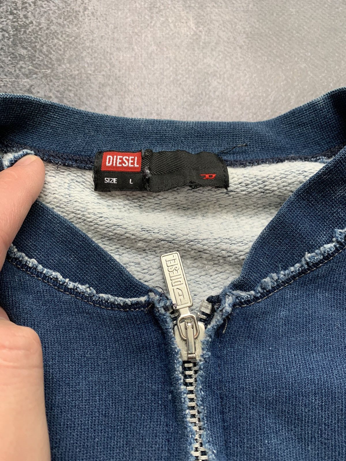 Diesel Diesel Full Zip-Up Y2K Washed Denim Sweater Size L / US 10 / IT 46 - 5 Thumbnail