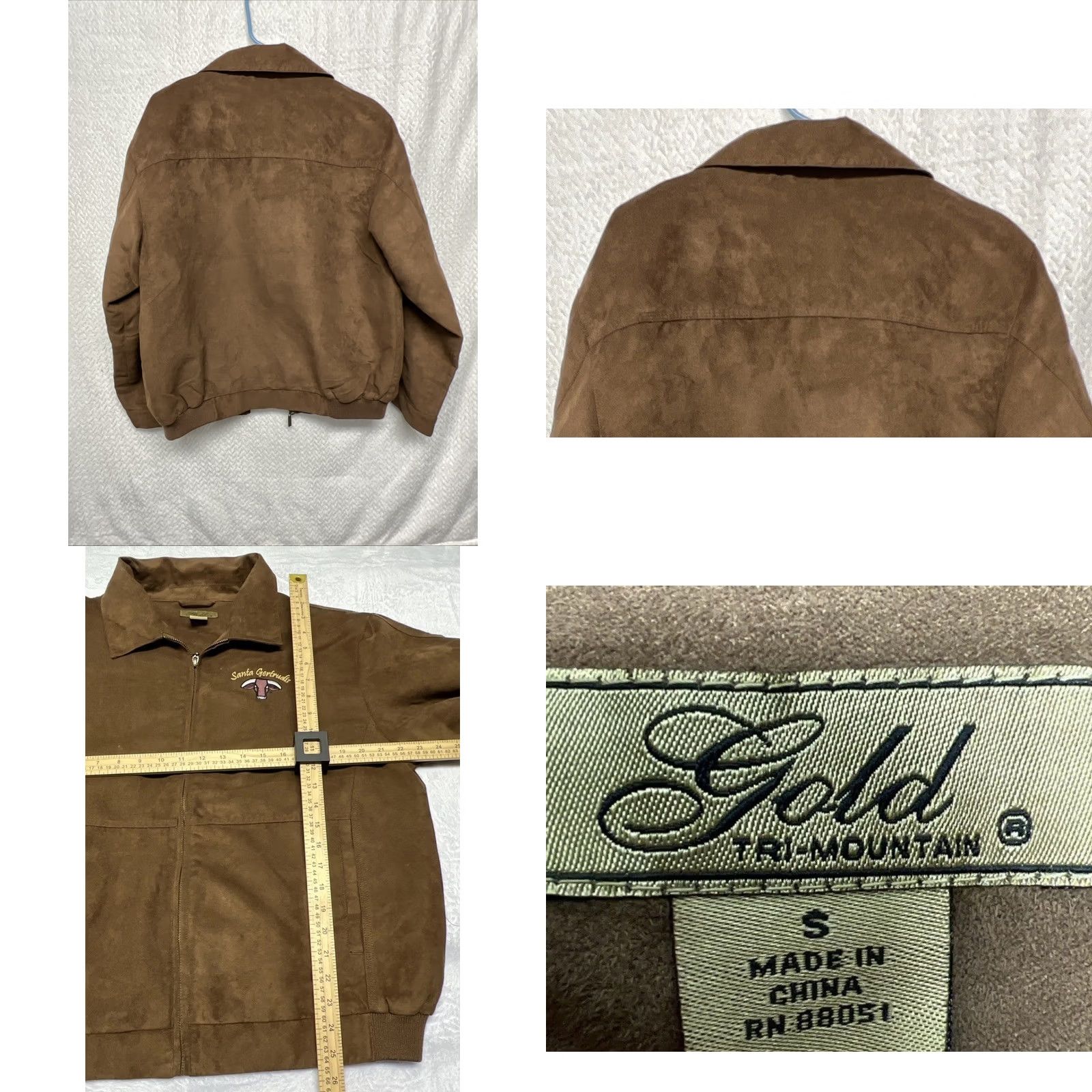 Vintage Y2K 90s-00s Cattle Ranch Jacket Brown Suede Look Zip Front Western Workwear S Mens Size US S / EU 44-46 / 1 - 8 Thumbnail
